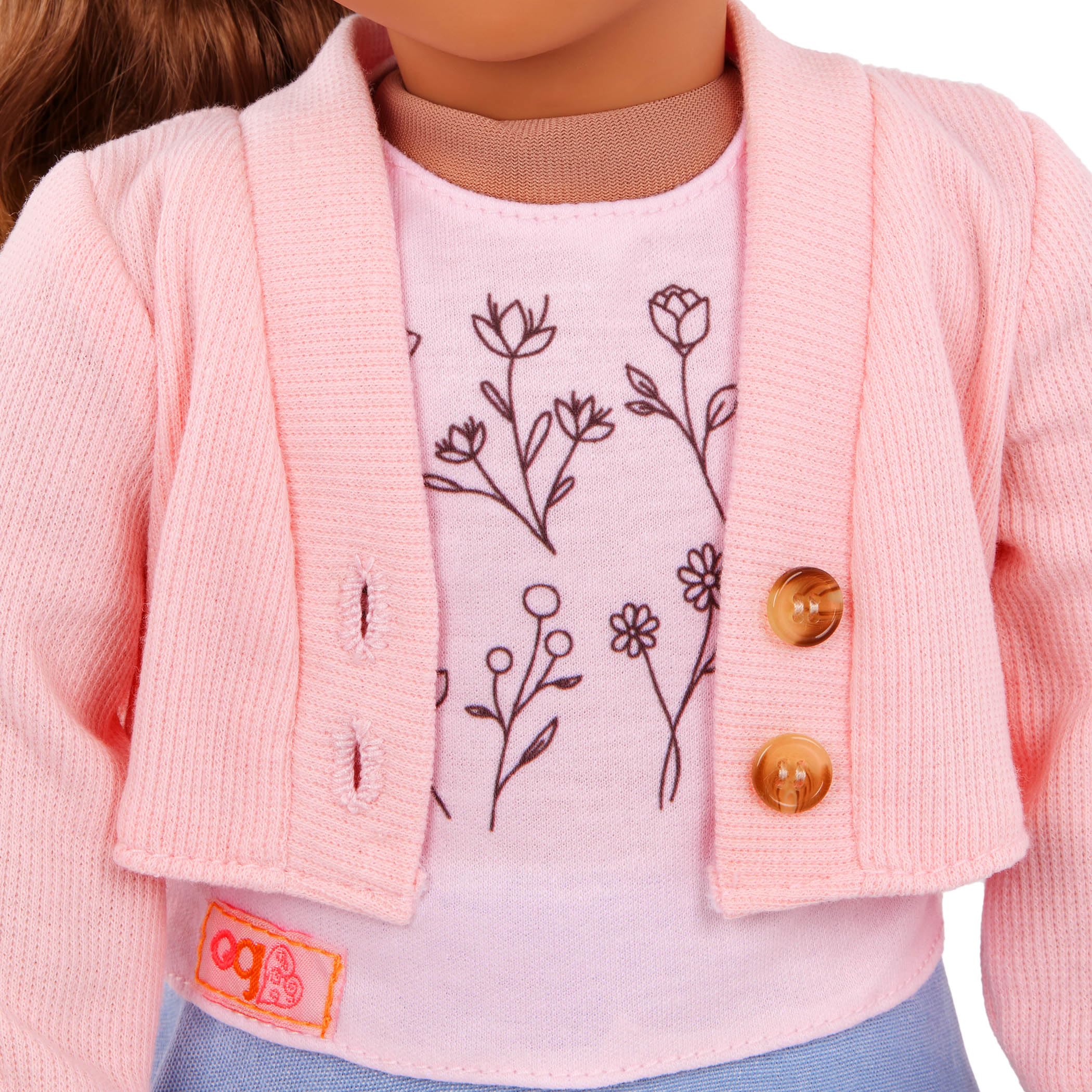 Our Generation Country Charm 18-Inch Doll Clothes Set - Pink Sweater & Blue Skirt Outfit for Ages 3+ 6