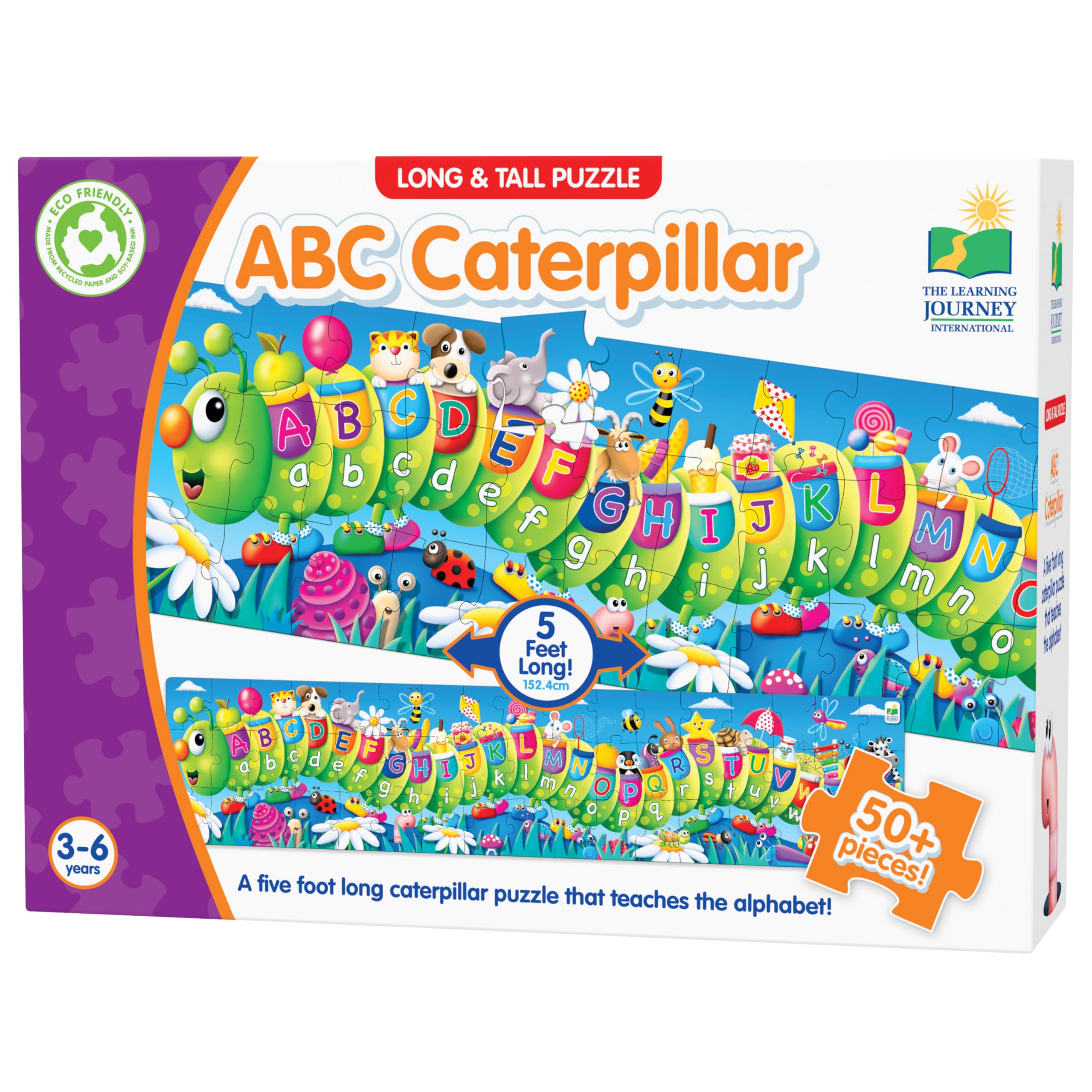 The Learning Journey ABC Caterpillar Floor Puzzle - 51 Pieces | Learn Alphabet & Letter Sounds | Ages 3-5 1