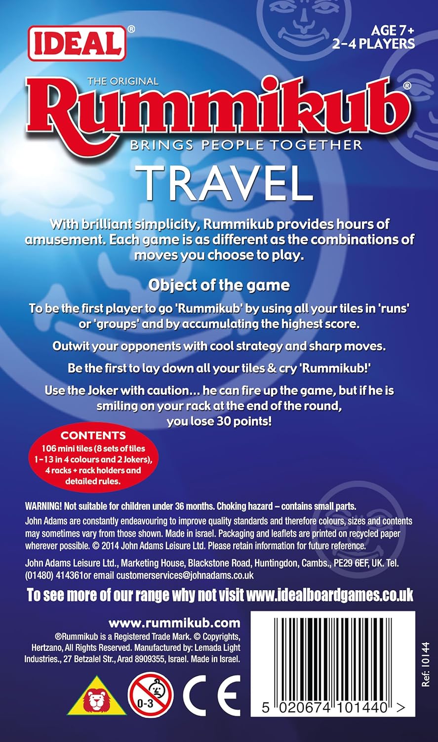 John Adams Rummikub Travel Game 3