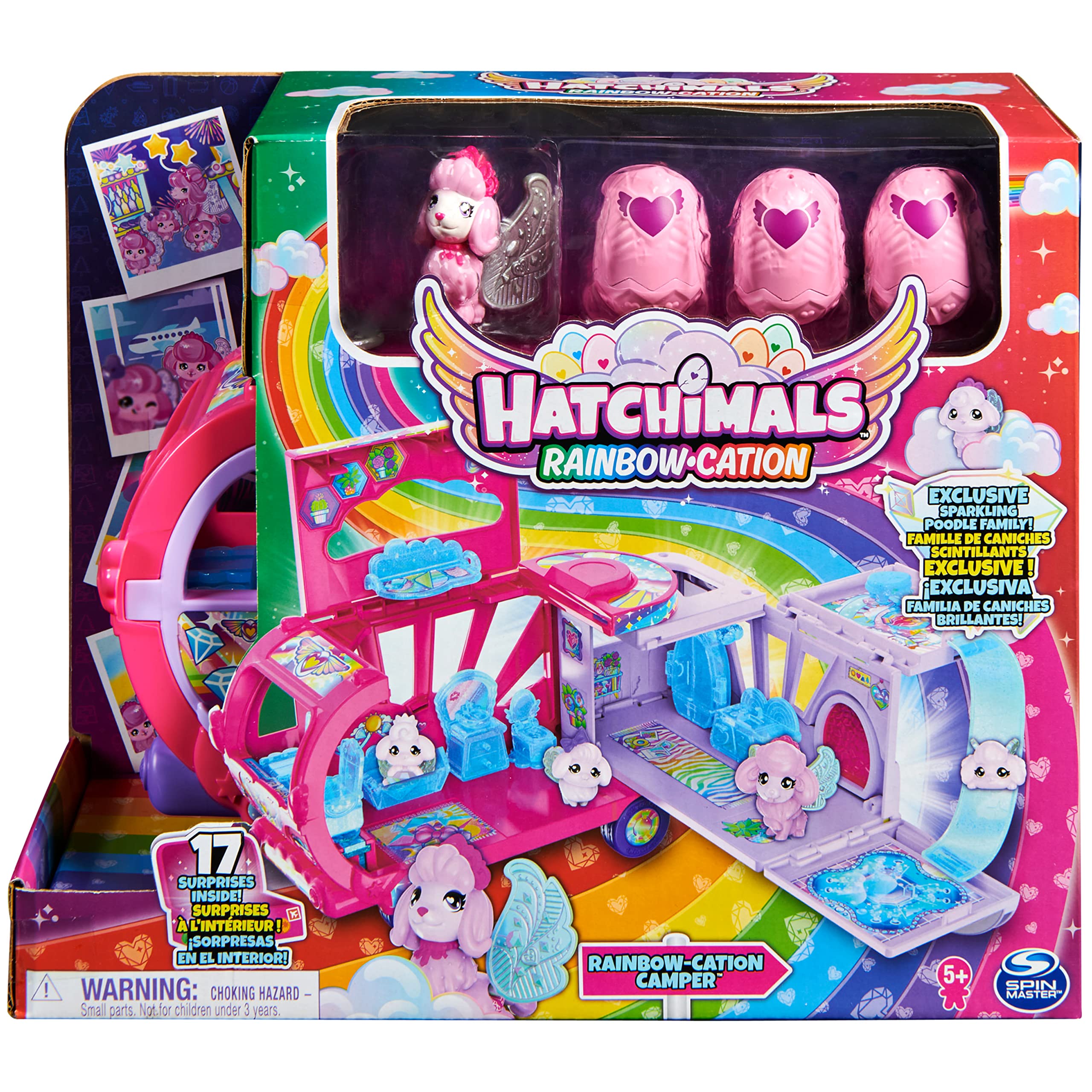 HATCHIMALS CollEGGtibles Rainbow-cation Camper Playset with 6 Sparkling Poodles | Ages 5+