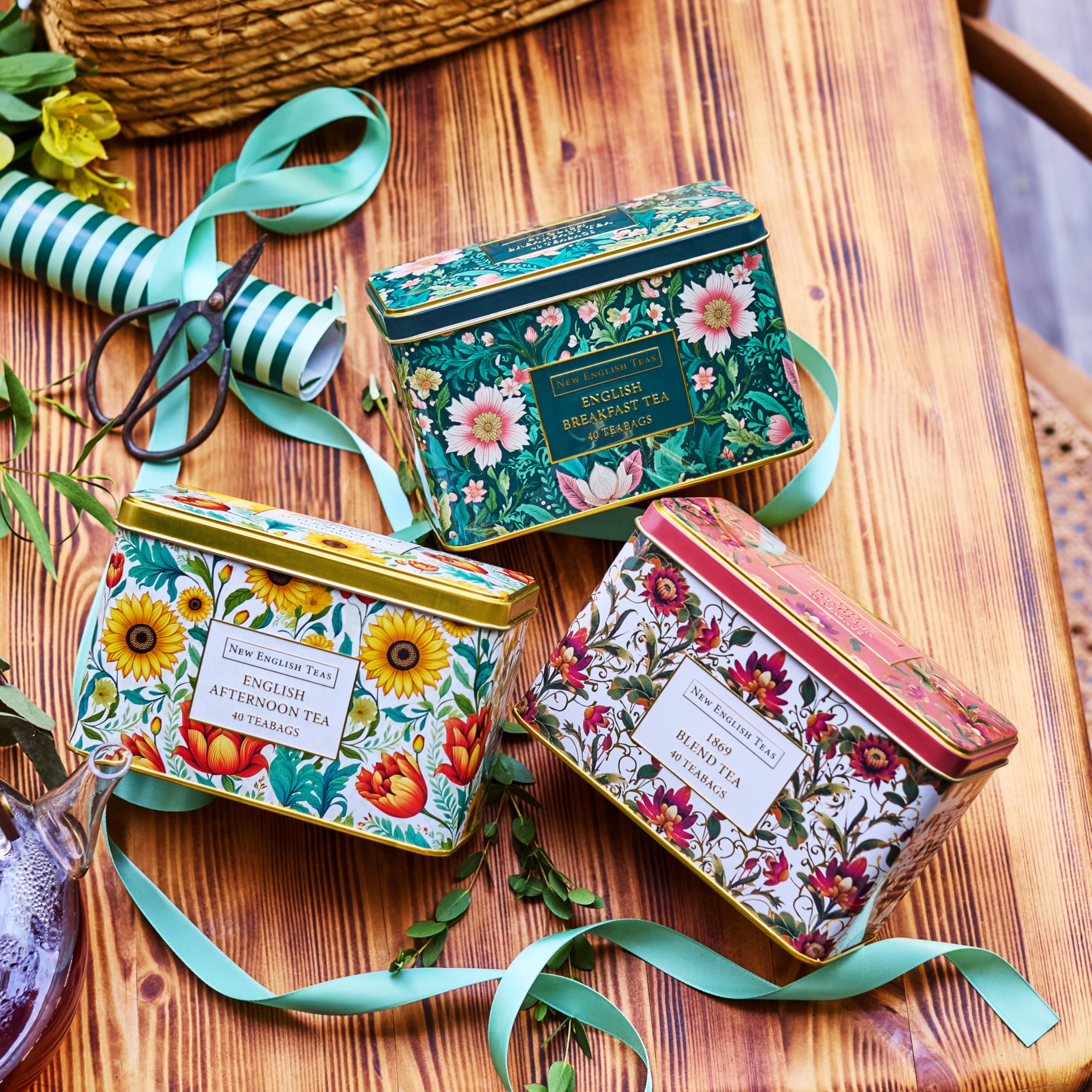 New English Teas Victorian Garden Tea Tin with 40 English Breakfast Teabags 6