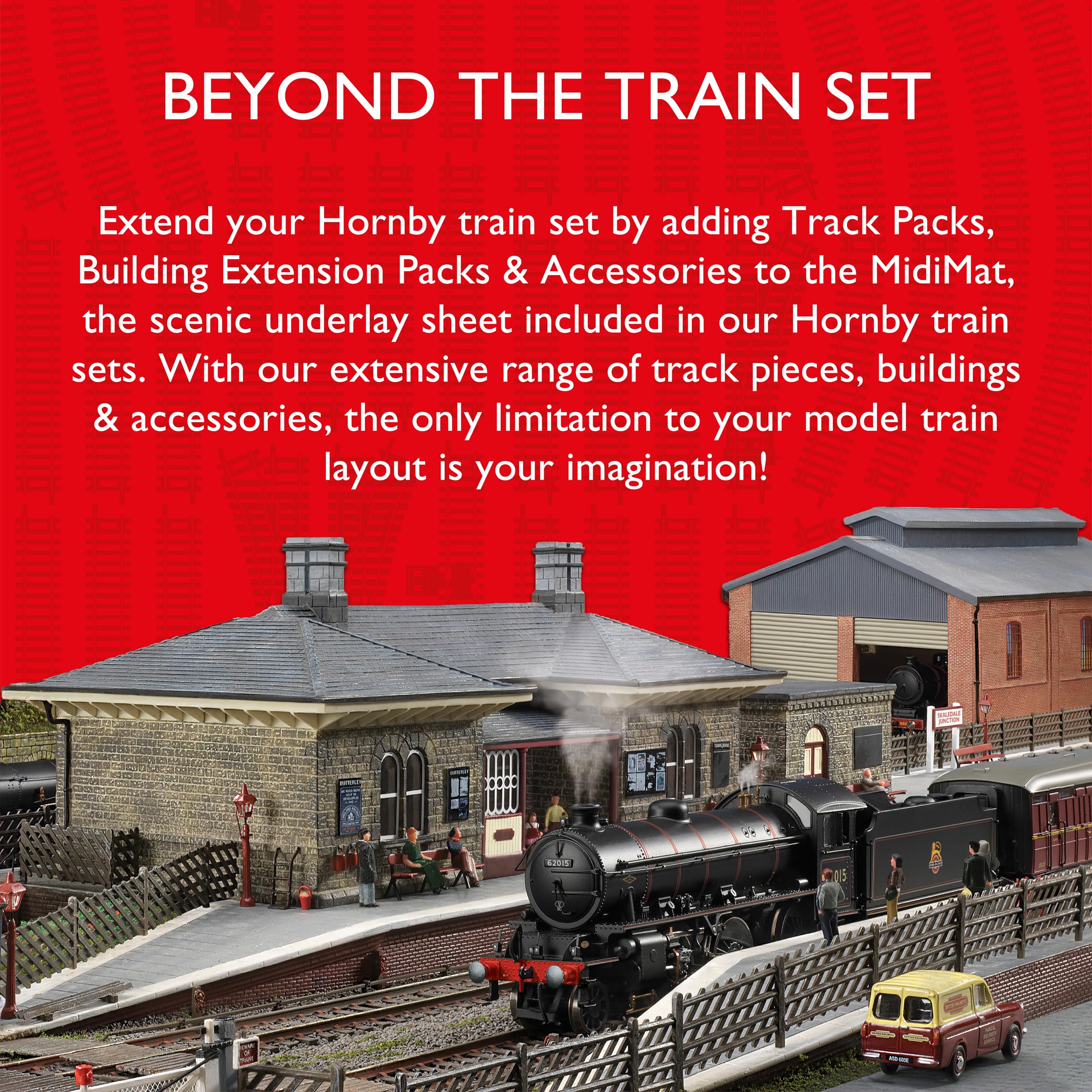 Hornby R8221 OO Gauge Track Extension Pack A - Model Railway Track Set with Straights, Curves, LH Point & Buffer Stop 12