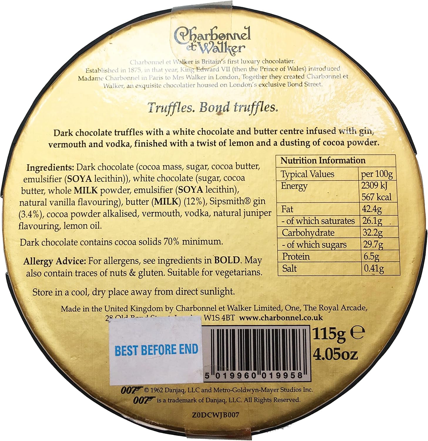 Charbonnel & Walker James Bond 007 Dry Martini Truffles 4