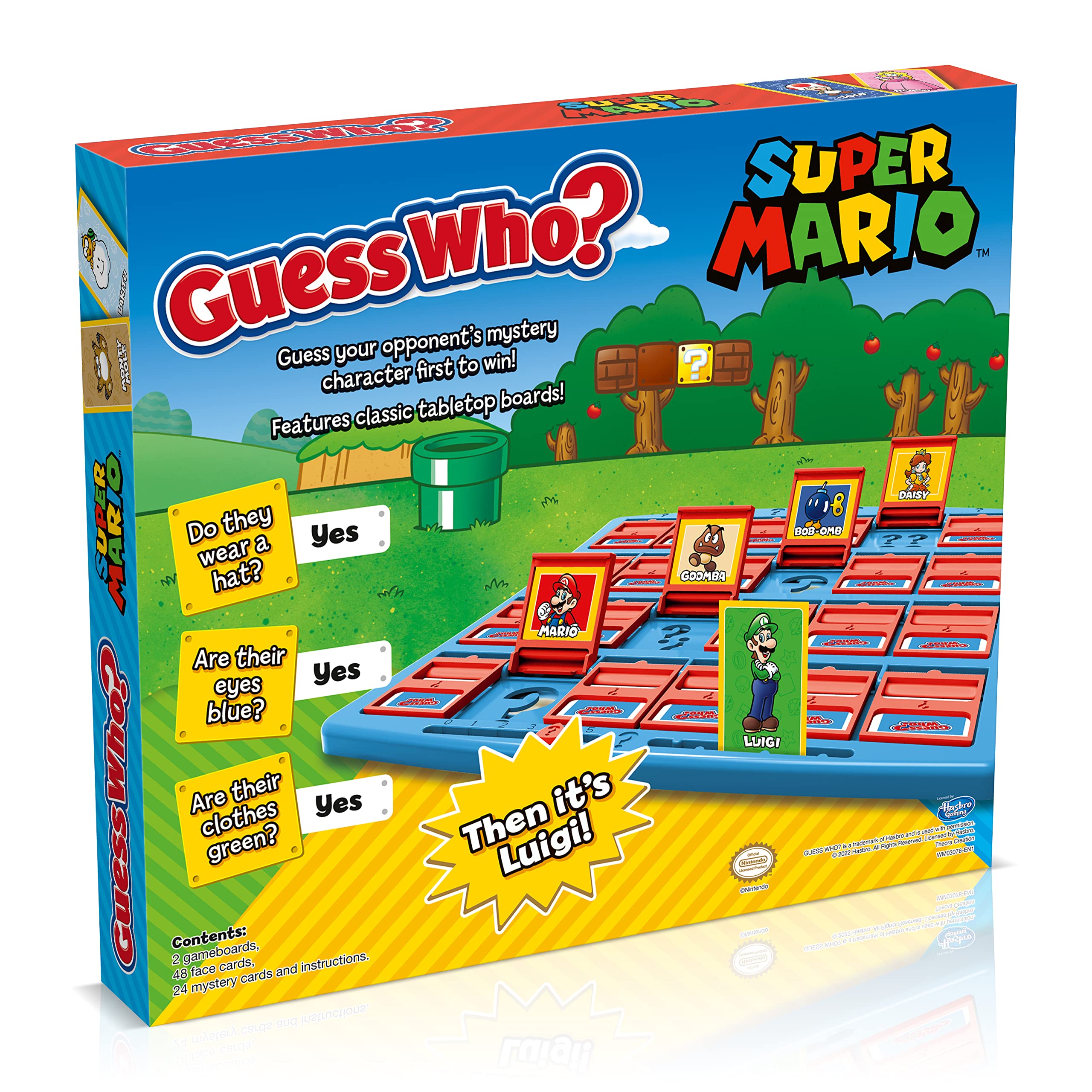 Winning Moves Super Mario Guess Who? Board Game Age 3+, Play with classic Nintendo characters including Mario, Luigi, Peach, Bowser, and Donkey Kong, 2 players makes a great gift for ages 3 plus 4