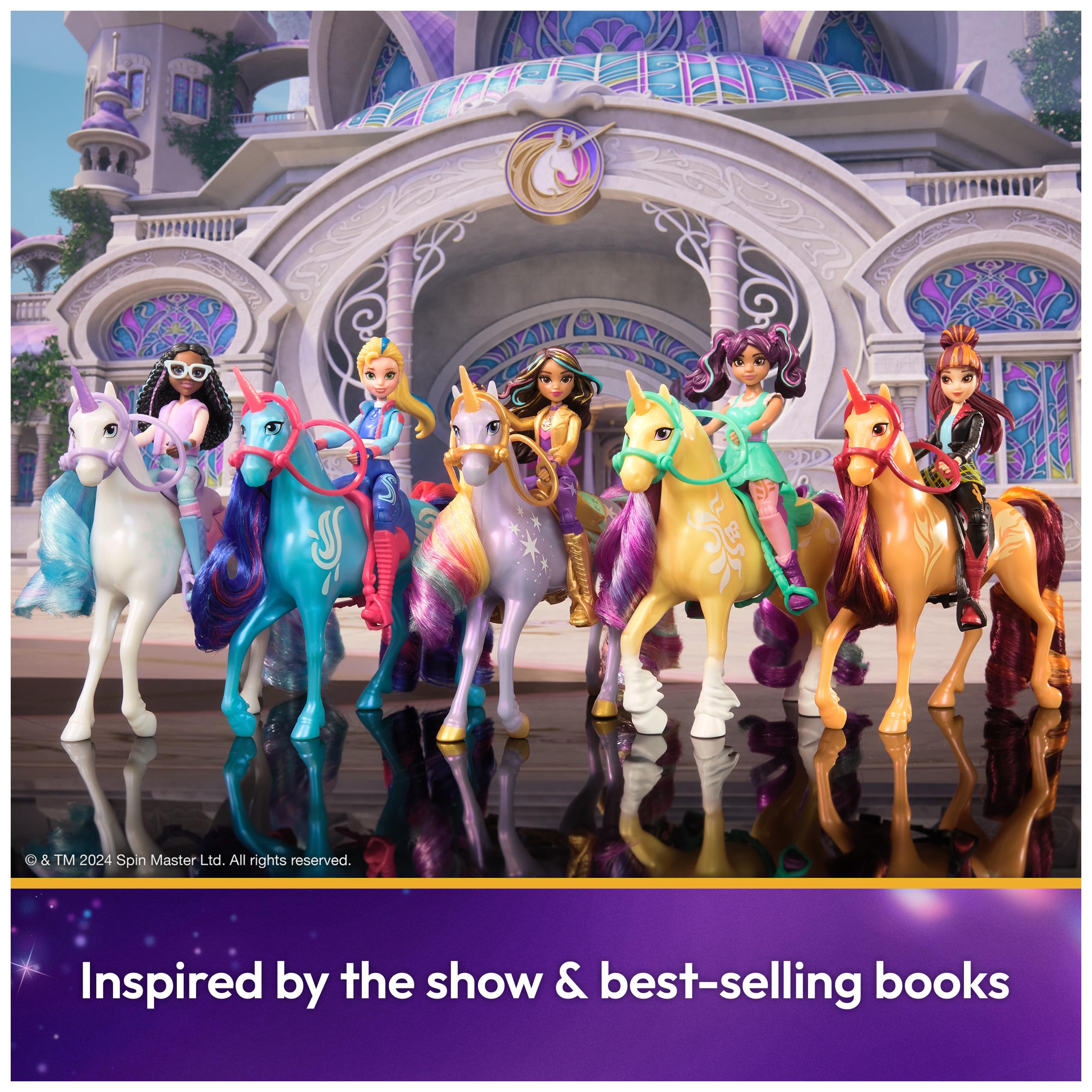Unicorn Academy Layla & Glacier Set with 2 Riding Accessories and Hair Styling Tool | Ages 4+ 7
