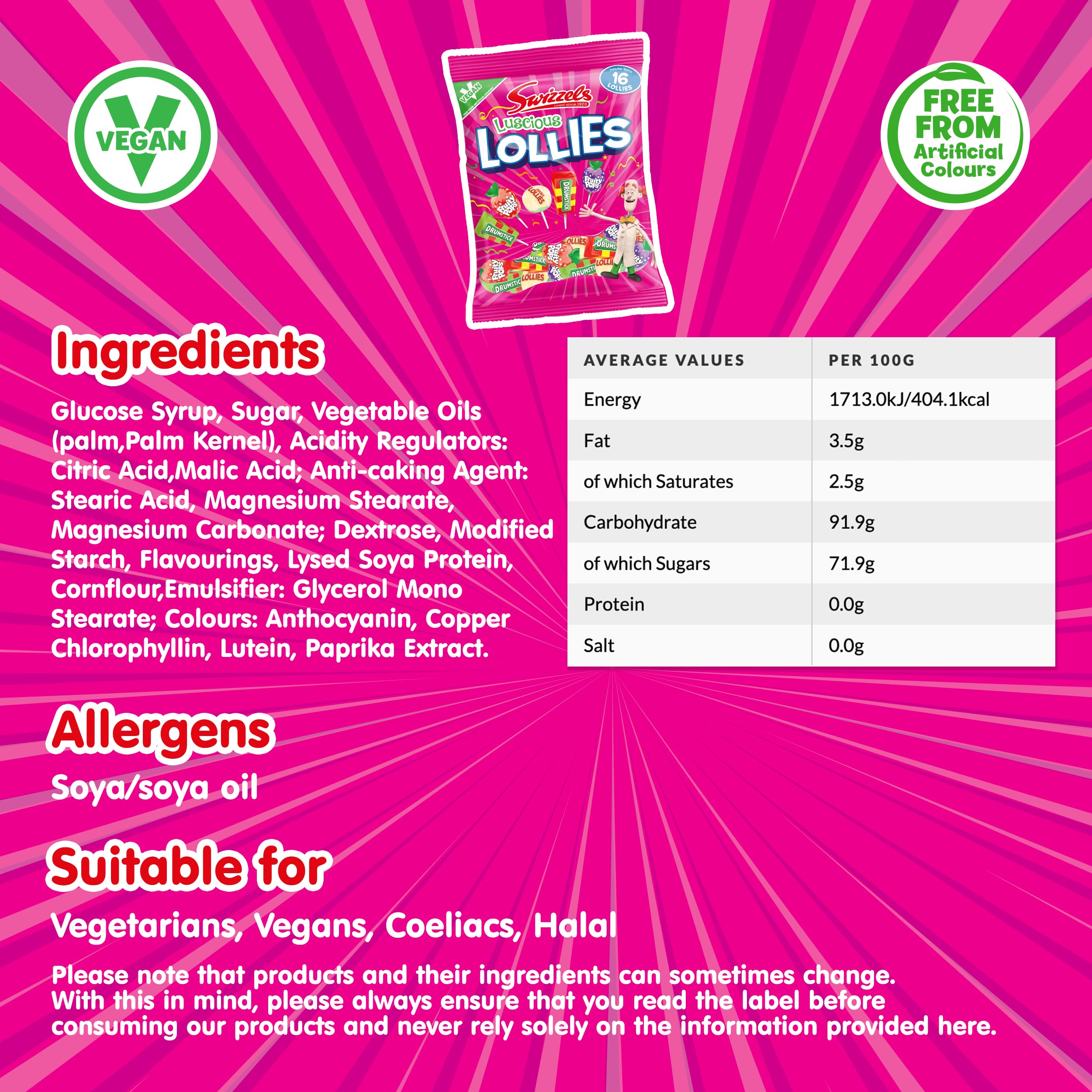 Swizzels Luscious Lollies 176g - Drumstick & Fruity Pops Assorted Sweets 5