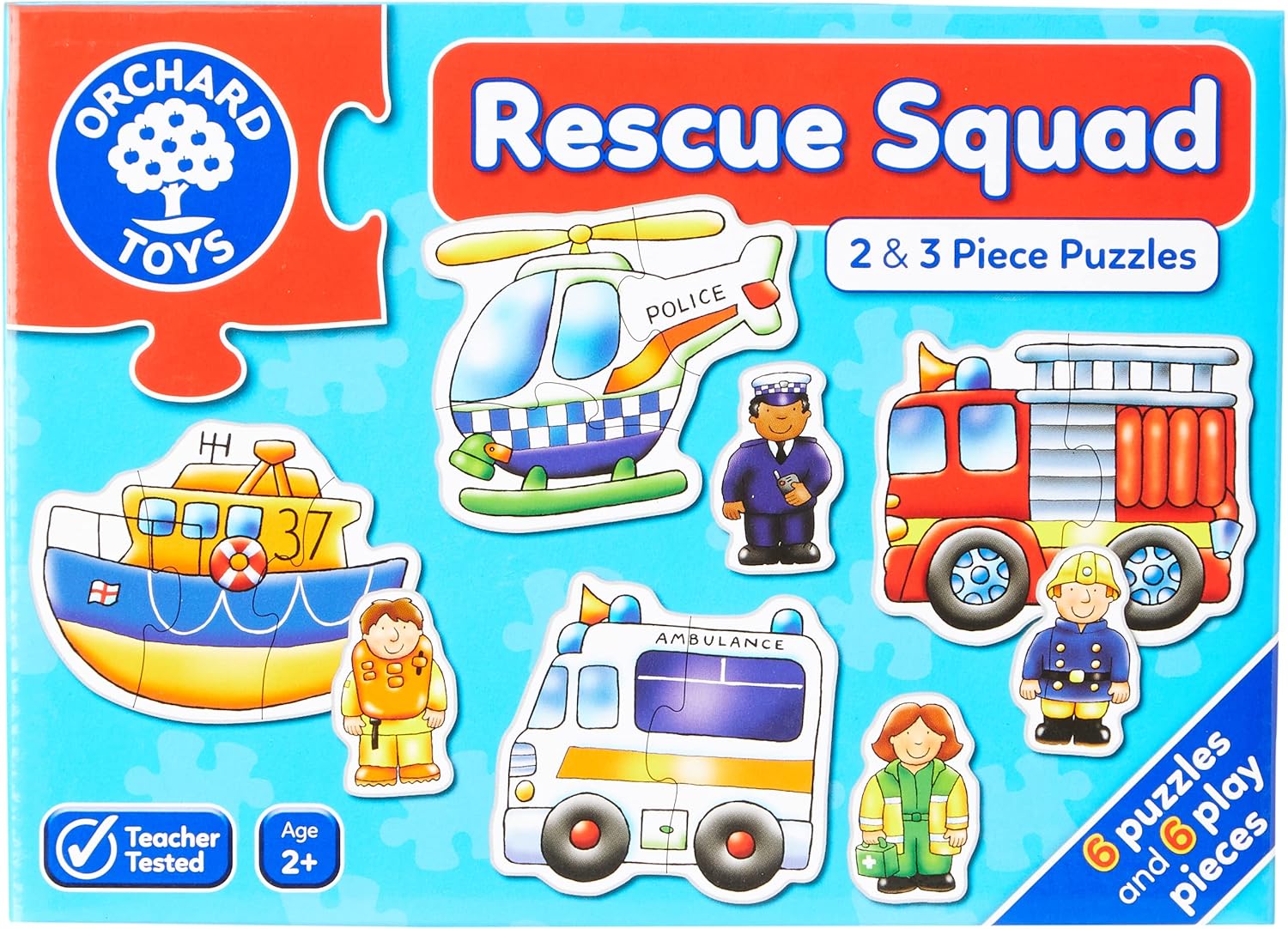 Orchard Toys Rescue Squad Jigsaw Puzzle - 6 Vehicle Puzzles with Character Pieces
