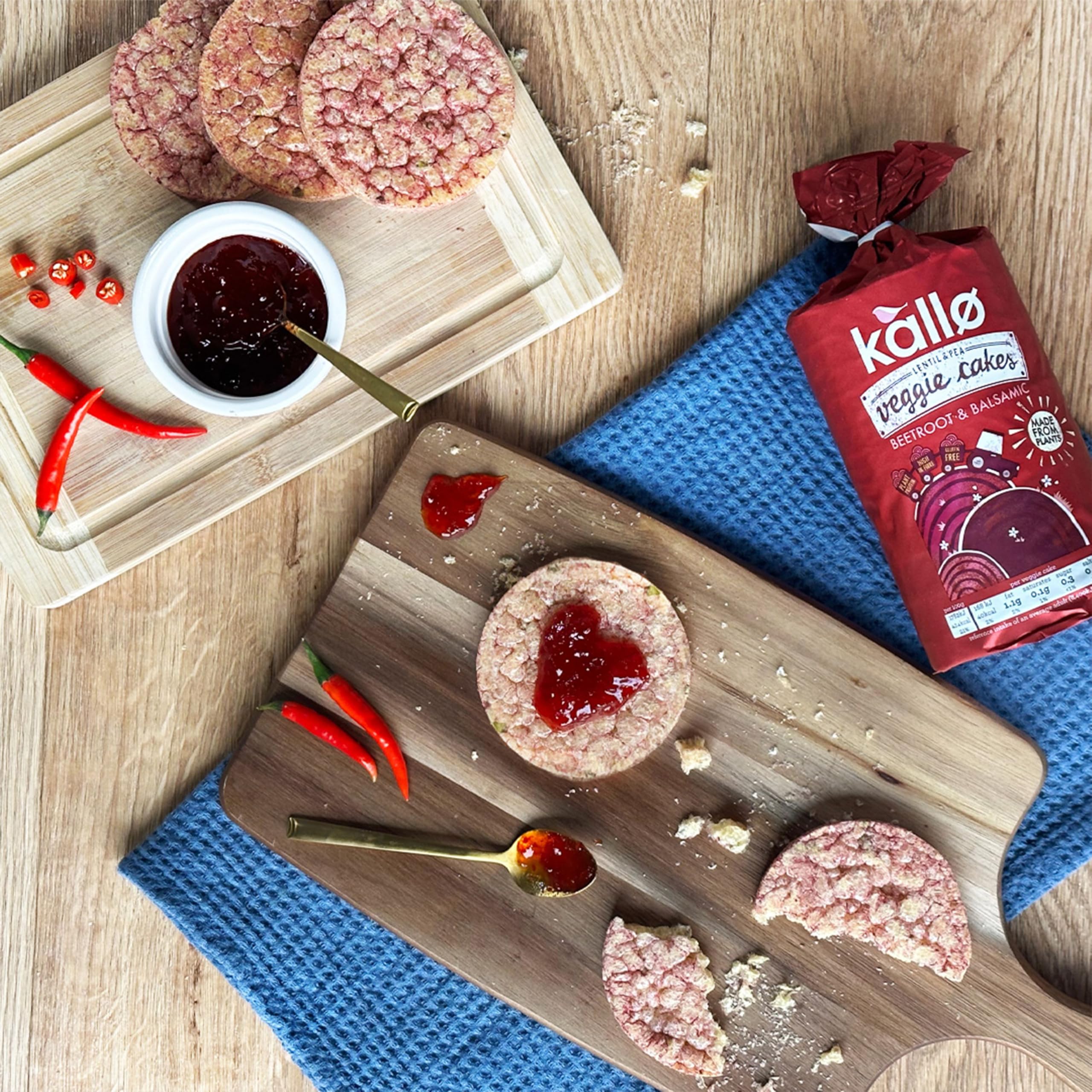 Kallo Beetroot & Balsamic Veggie Cakes, Lentil & Pea Puffed Crackers – 122g 12