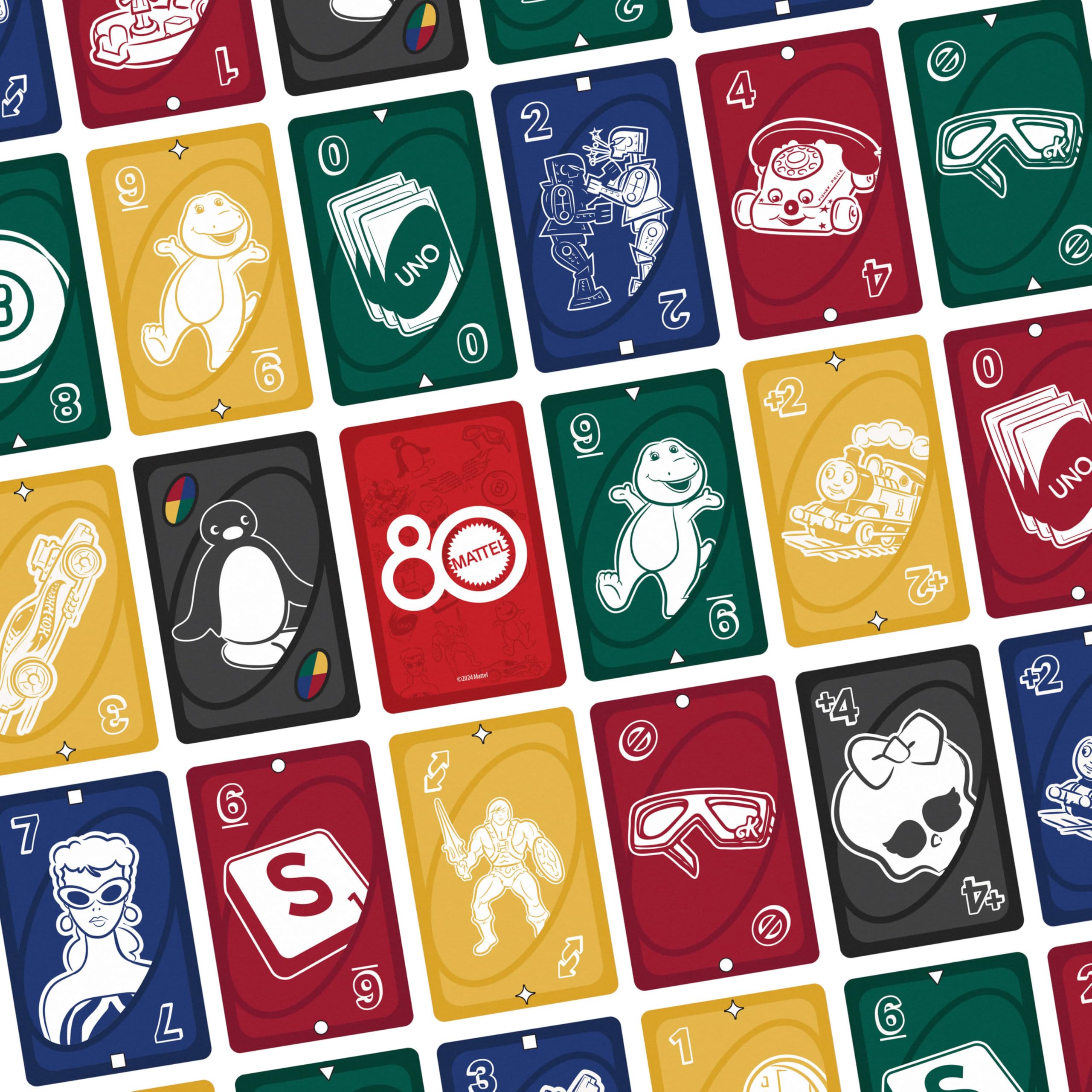 Mattel Games UNO 80th Anniversary Ruby Red Card Game 4