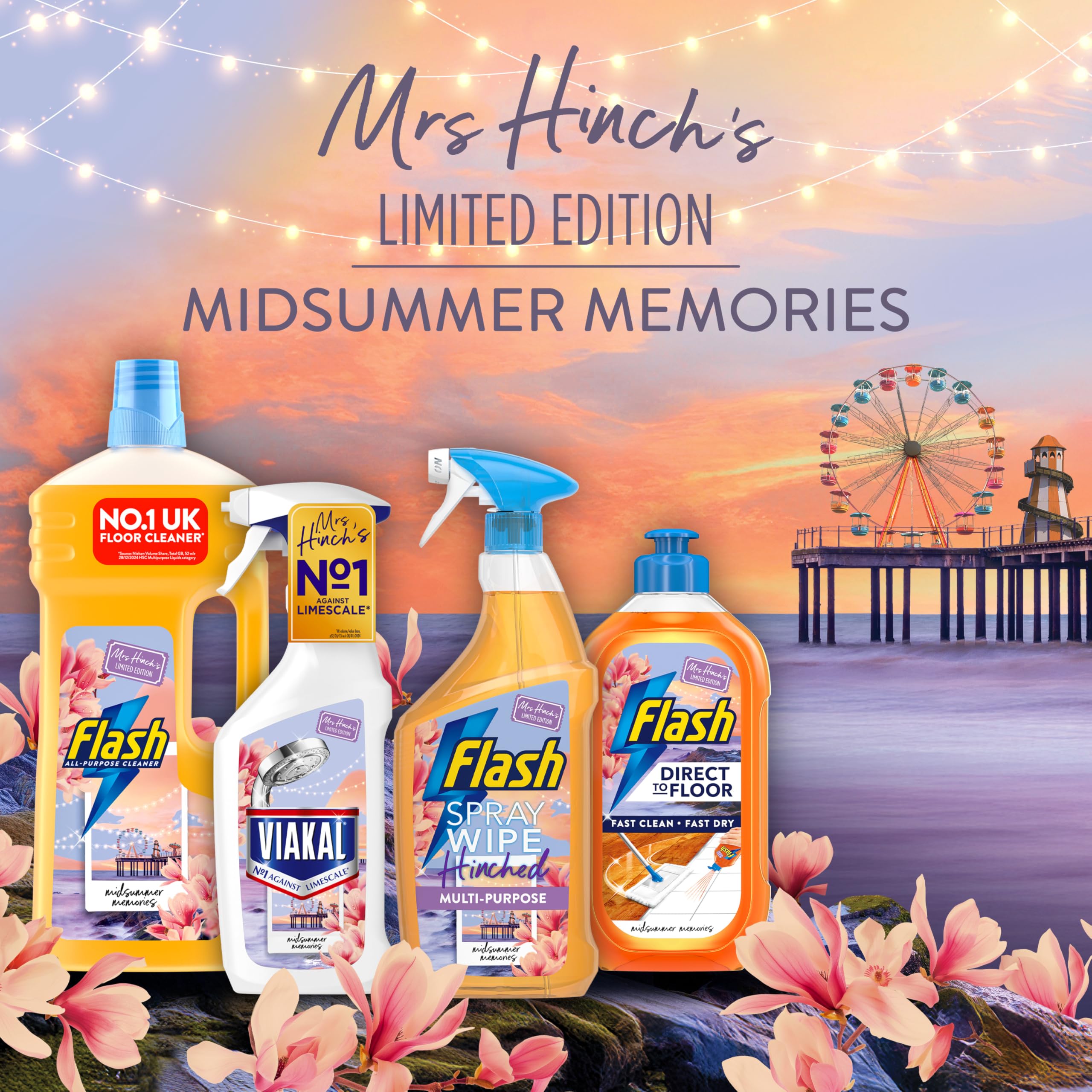 FLASH Direct To Floor Cleaner - Midsummer Memories Ltd Edition | Fast Dry | 1.6L 9