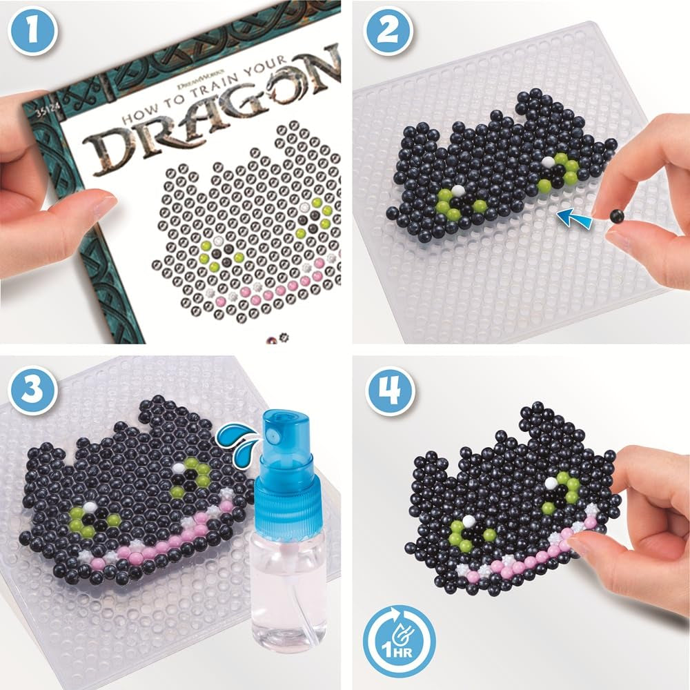 Aquabeads How to Train Your Dragon Craft Kit - 700 Beads & Keychain Accessories for Kids 4+ 6