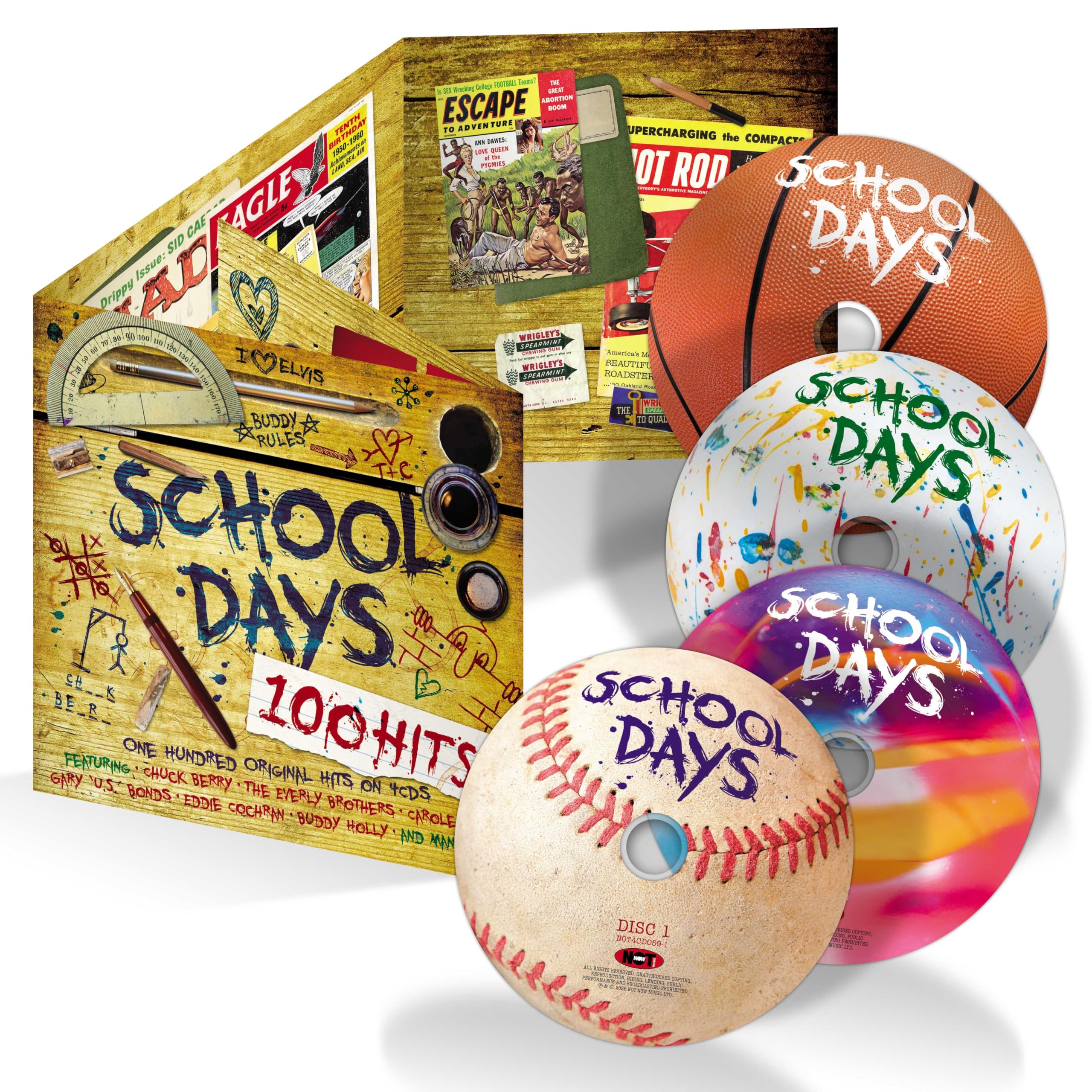 Various Artists - School Days, 100 Classic Tracks [4CD]