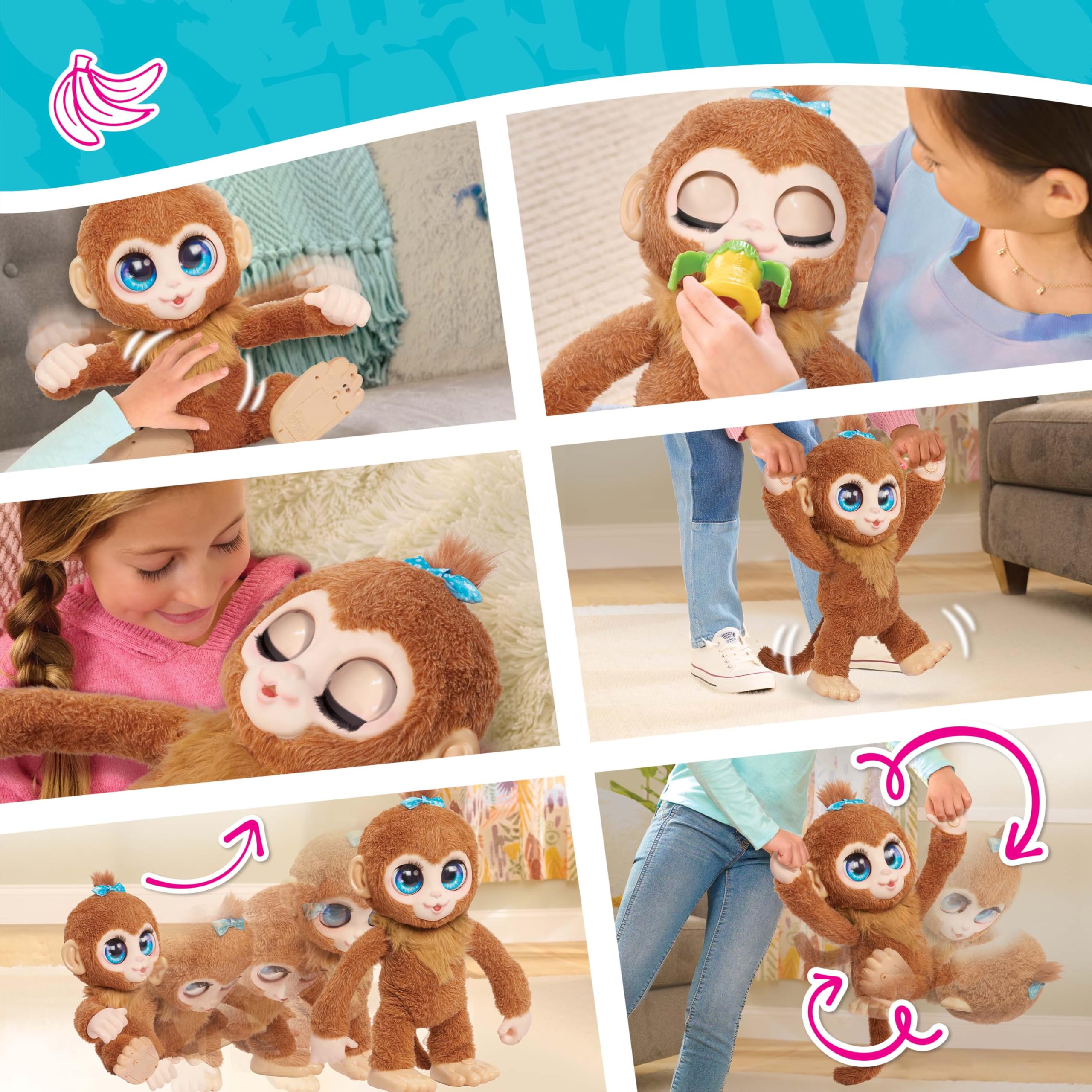 Just Play FurReal Peanut the Playful Monkey - Interactive Plush Toy for Ages 4+ 6