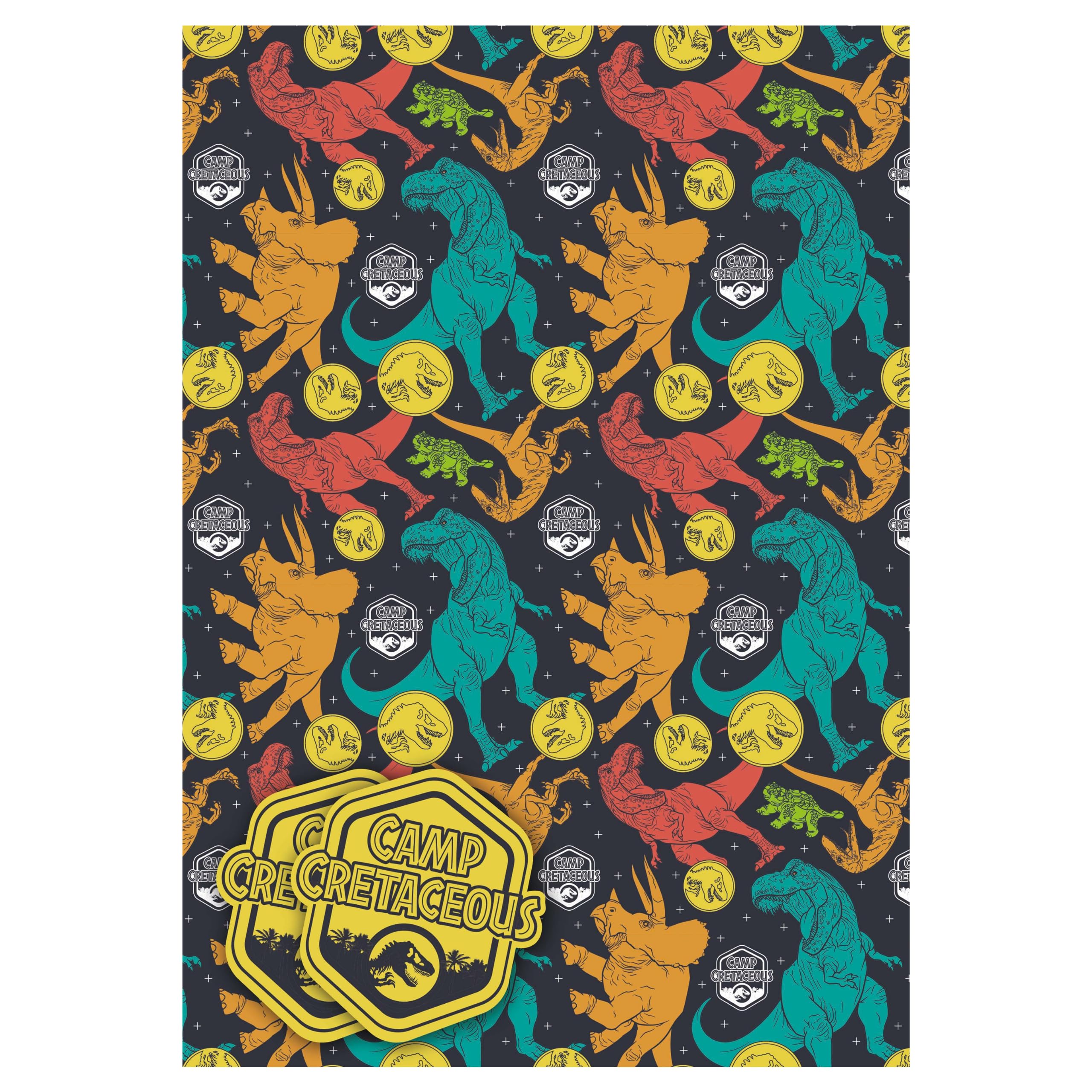 Danilo Promotions LTD Jurassic World Wrapping Paper - 2 Sheets & 2 Tags | High Gloss