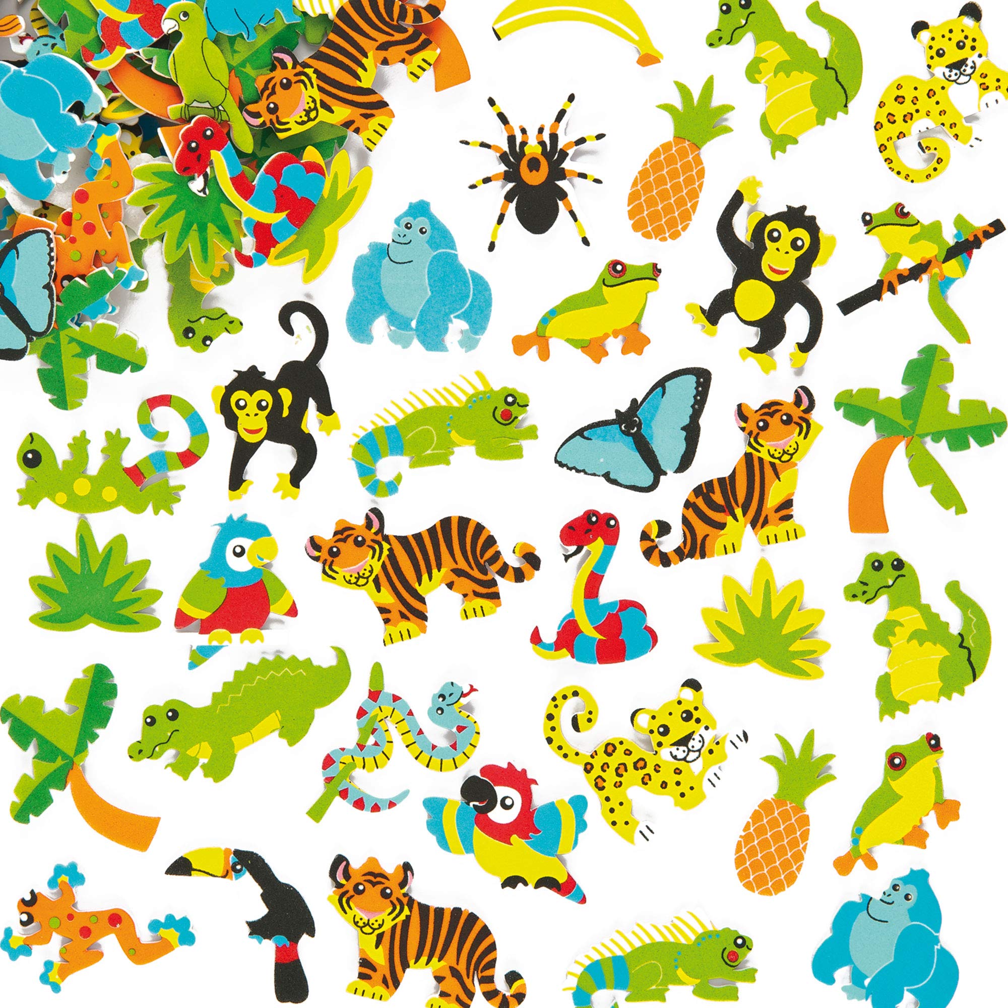 Baker Ross Rainforest Foam Stickers - 100 Assorted Designs for Kids Crafts | 3-6 cm 5