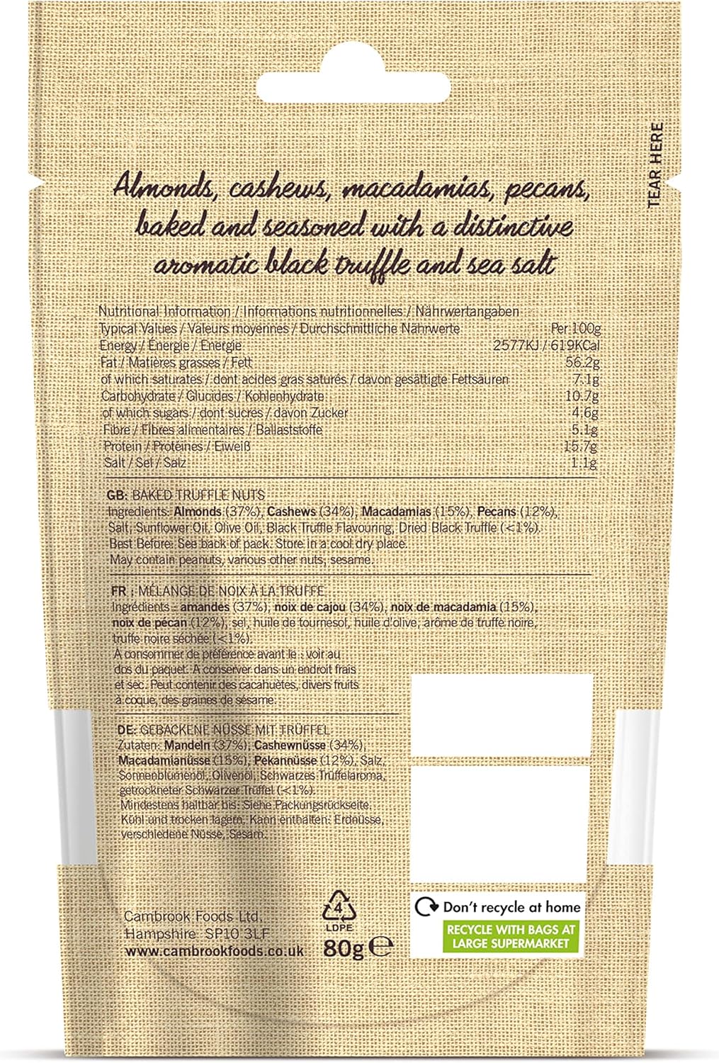 C Cambrook Black Truffle & Sea Salt Baked Mixed Nuts with Almonds, Cashews, Macadamias & Pecans 5