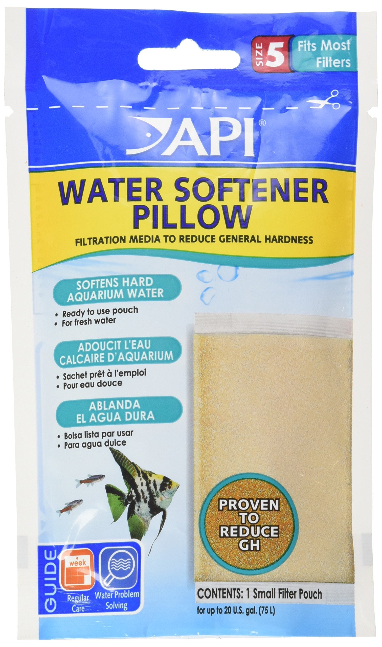 API Water Softener Pillow for Canister Filters - Reduces Calcium & Magnesium | Treats up to 75 Liters