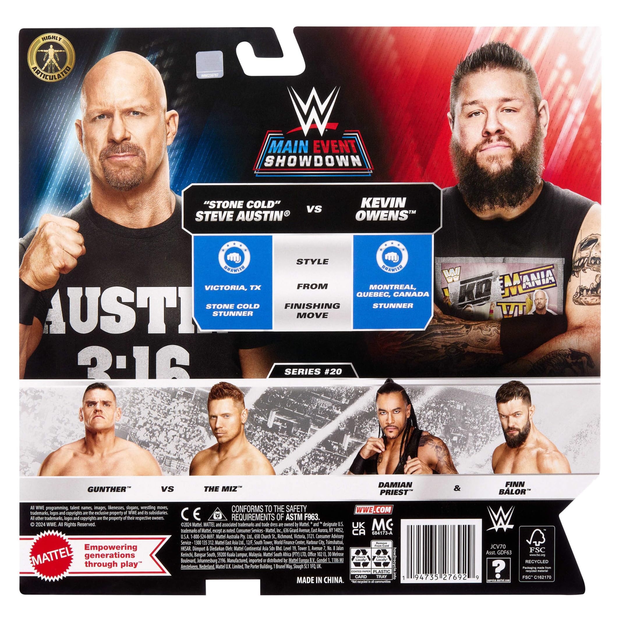 Mattel WWE Championship Showdown 2-Pack Action Figures - 6-Inch Collectible Figures with Accessories 6