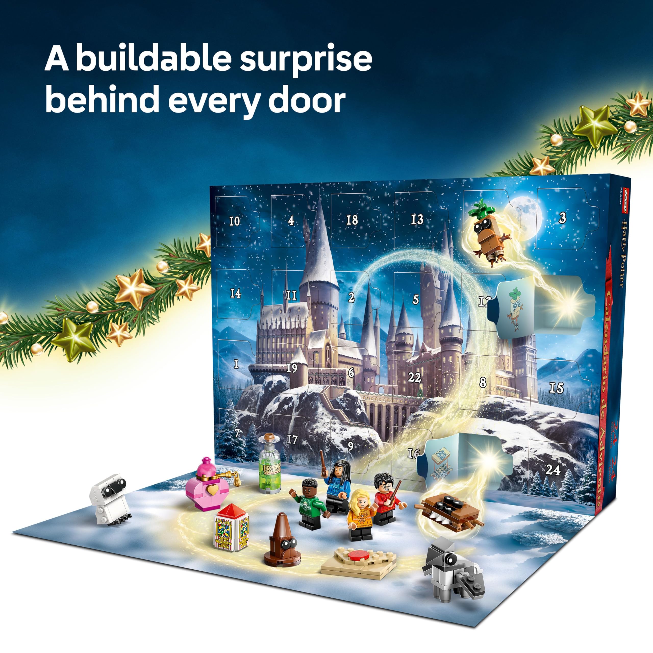 LEGO Harry Potter Advent Calendar 2025 - 278-Piece Building Set with 8 Minifigures & 6 Creatures for 7+ 5