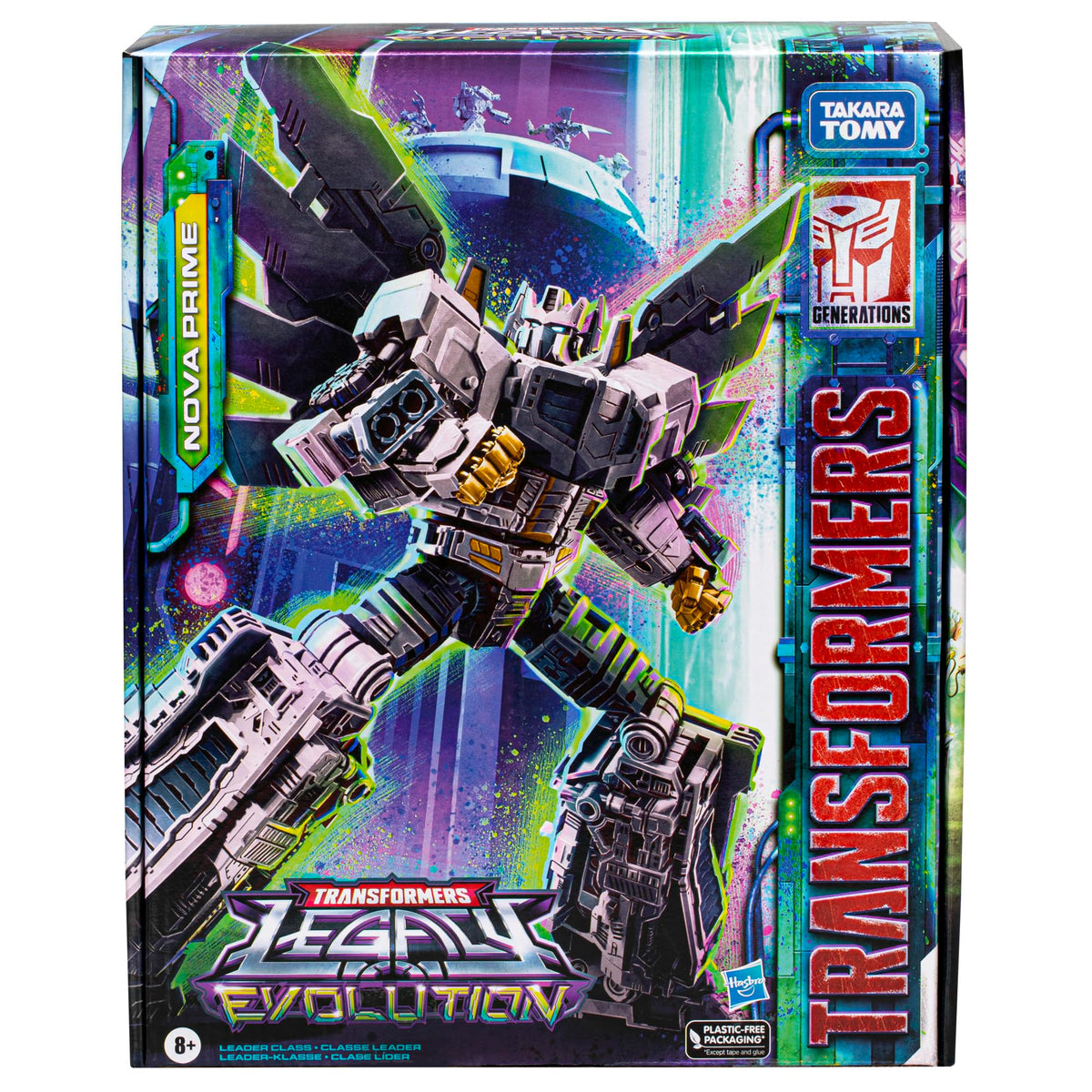 Transformers Nova Prime Leader Class 7-Inch Action Figure - 2 Modes, Age 8+