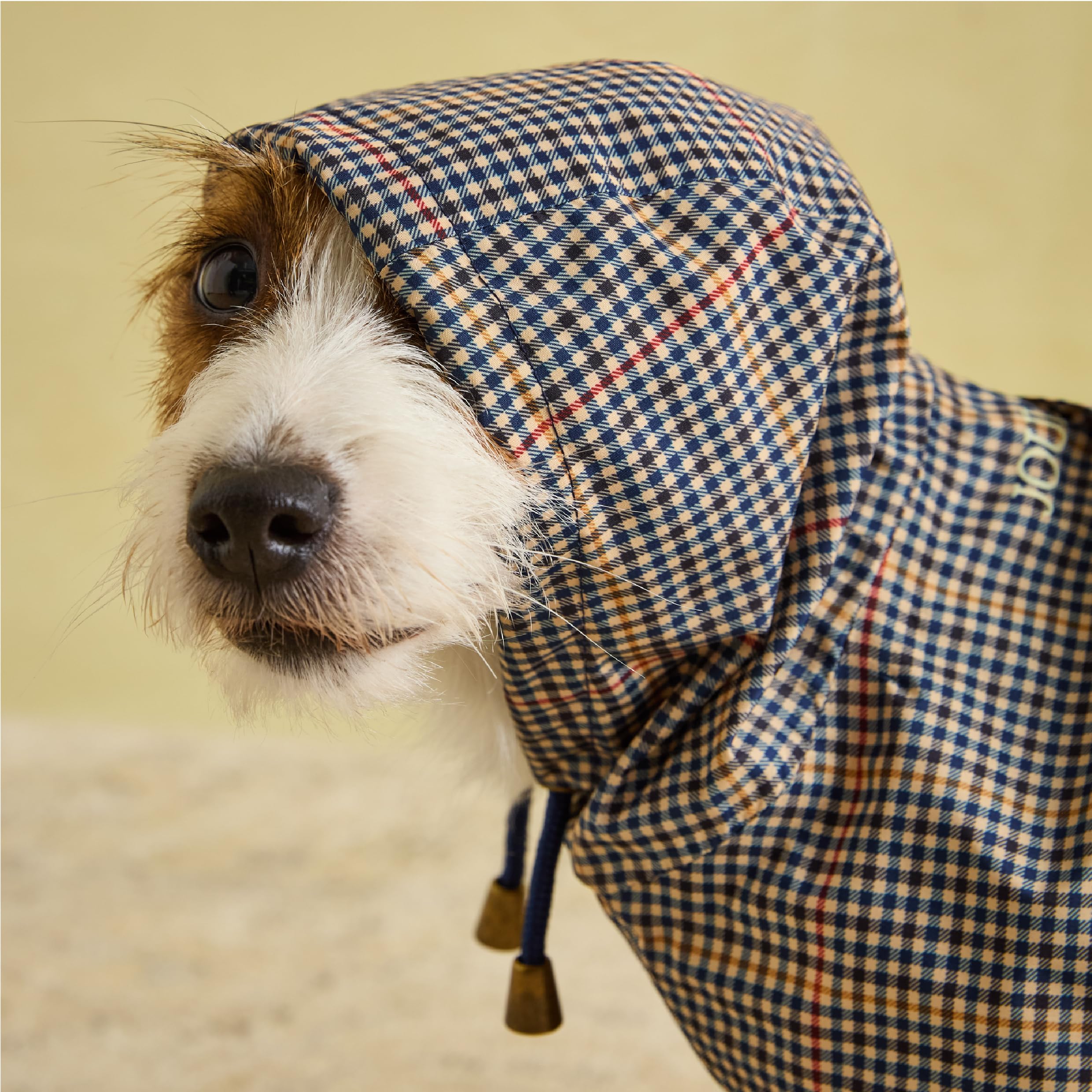 Rosewood x Joules Henson Check Packaway Dog Jacket - Small | Water-Resistant | Lightweight 8