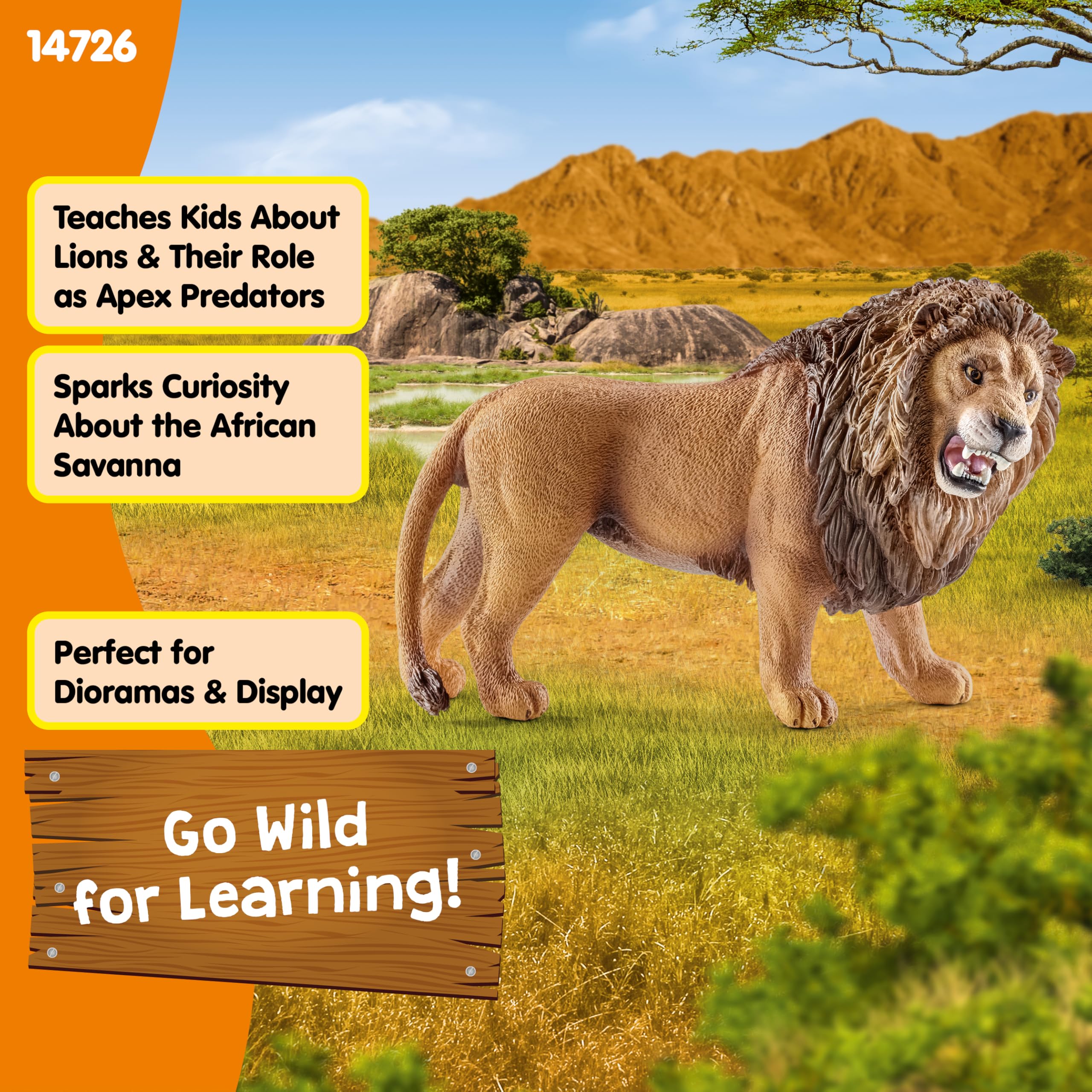 SCHLEICH Lion 14726 - Roaring Wildlife Figurine for Kids 3-10 Years 11