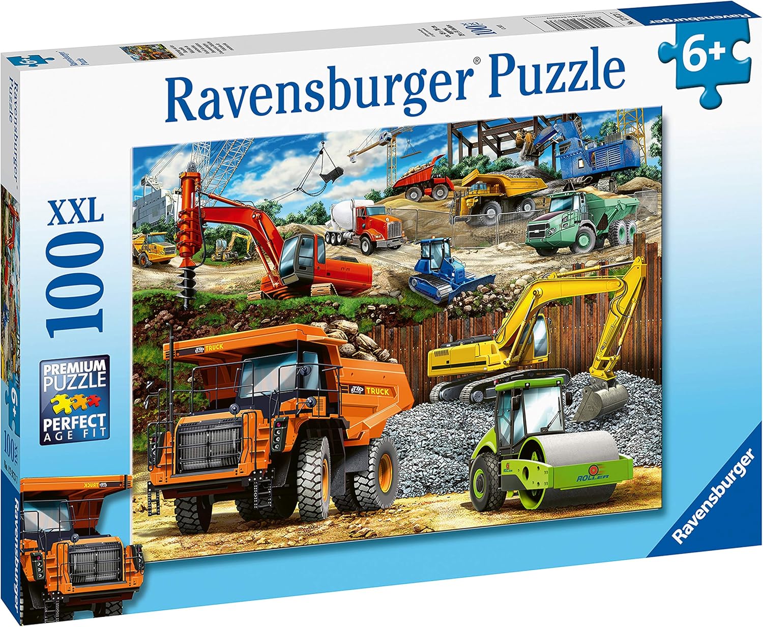 Ravensburger Construction Vehicles 100 Piece Jigsaw Puzzle - XXL Large Pieces for Kids 6+ 11