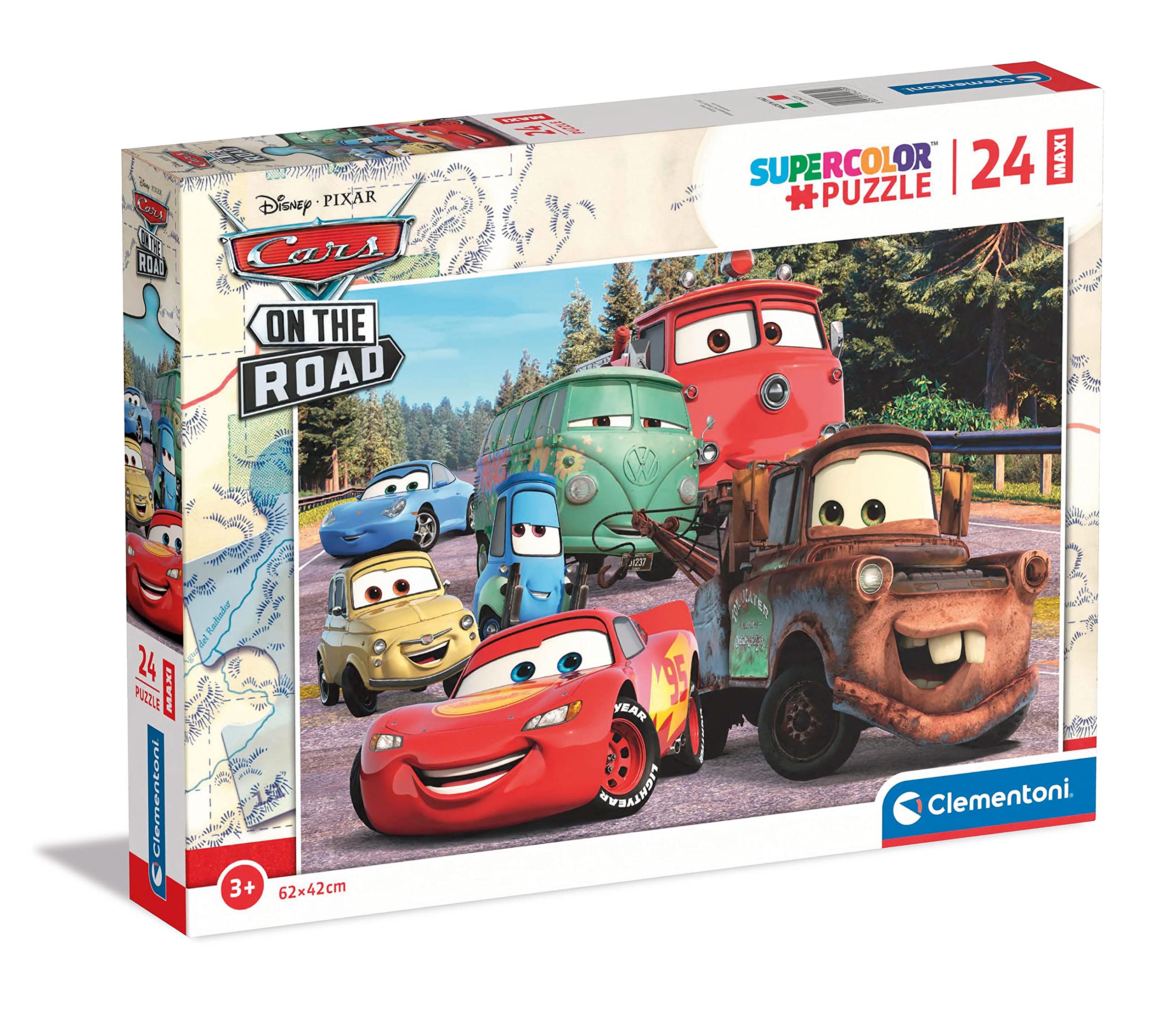 Clementoni Disney Cars On The Road 24-Piece Puzzle - Extra-Large Pieces for Kids 9