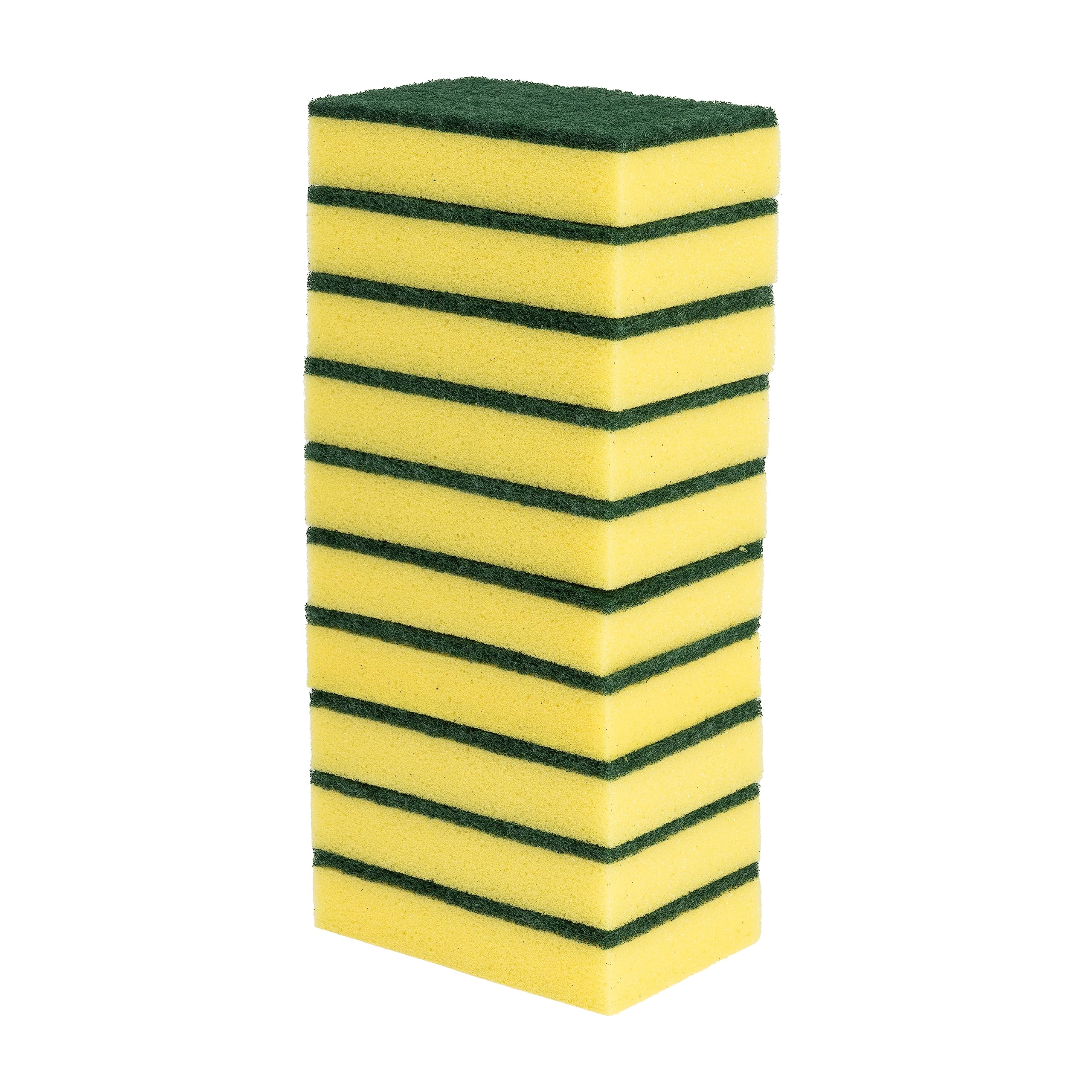 Blake & White - Heavy Duty Sponge Scourers 10 Pack Dual-Sided Yellow & Green 4