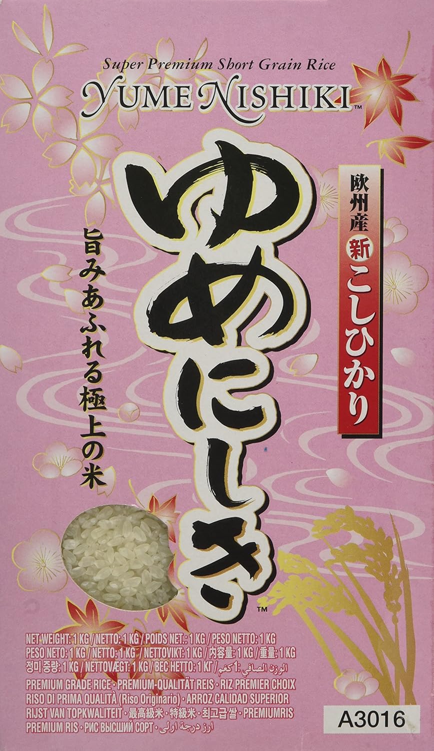 Yume Nishiki Short Grain Rice 1kg - Super Premium Sushi Rice for Japanese Dishes 1