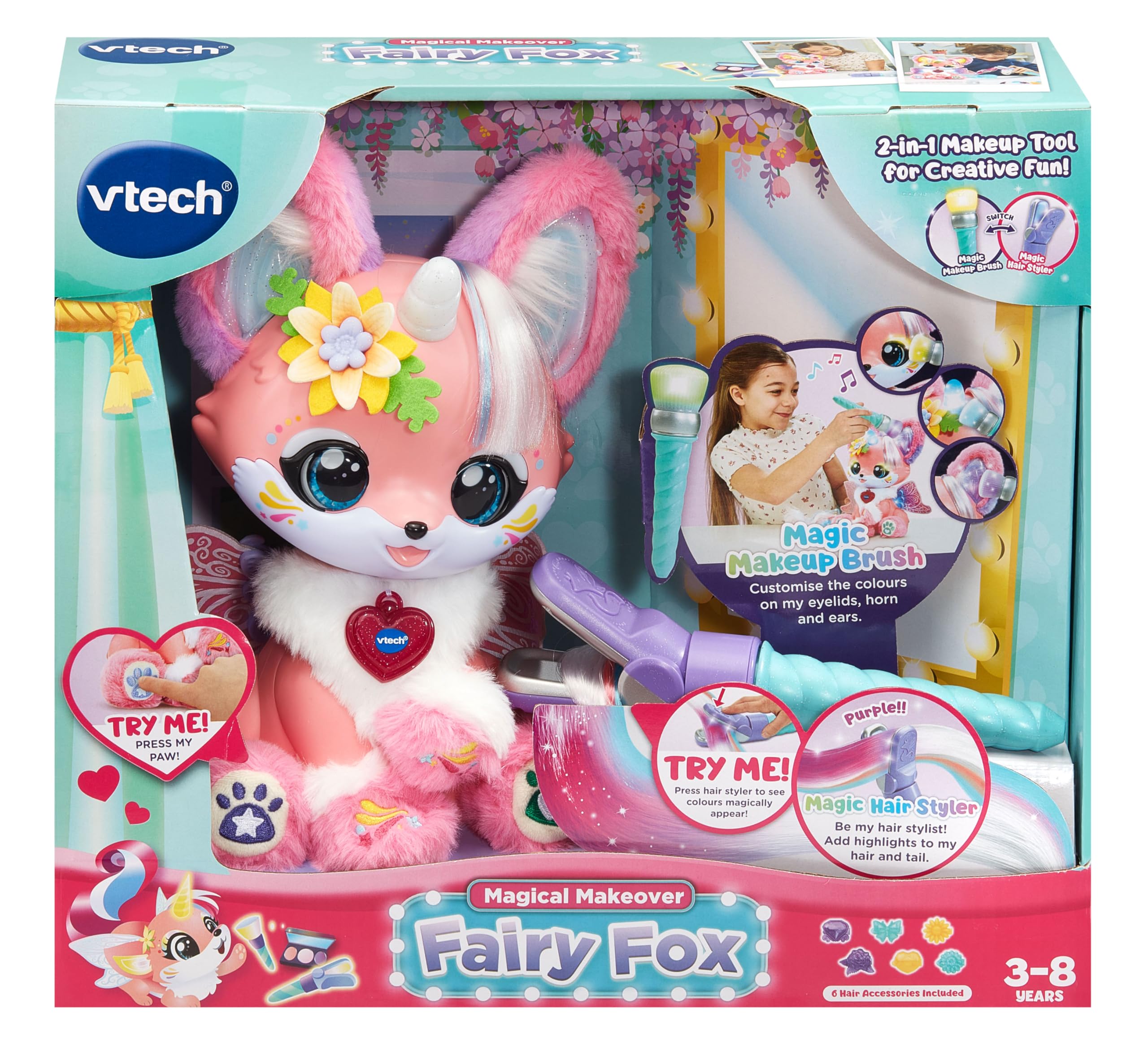 VTech Magical Makeover Fairy Fox Interactive Musical Toy with Sensory Features 7