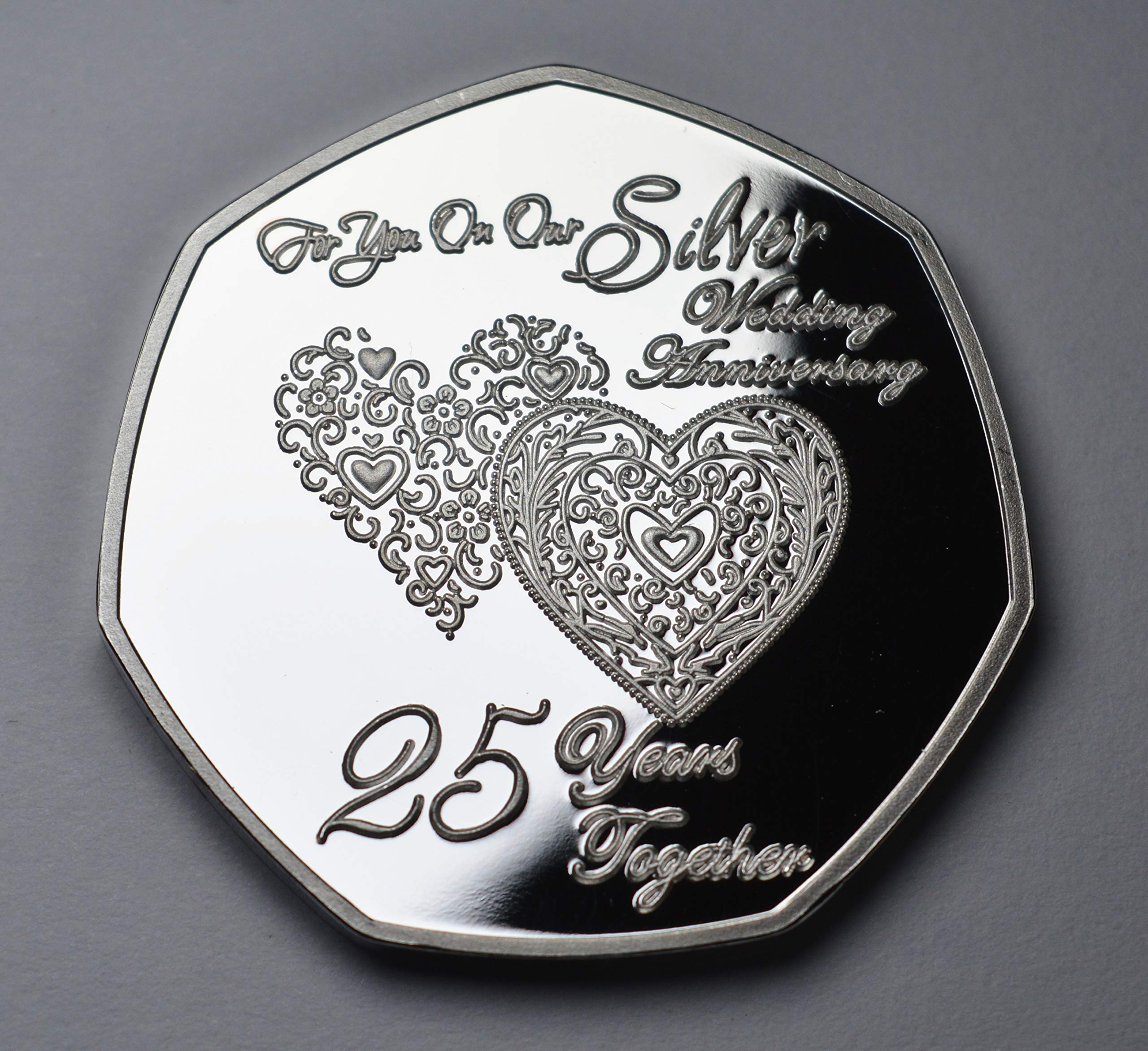 The Commemorative Coin Company Silver Wedding Anniversary 25th Year .999 Silver Proof Coin 9