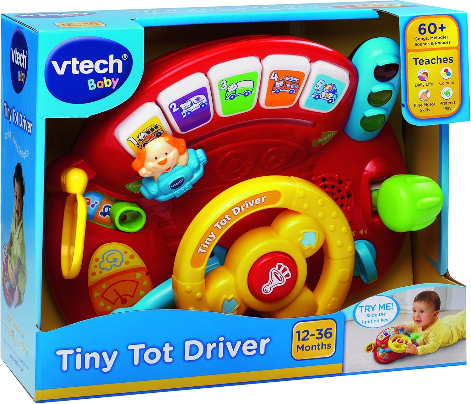 VTech Baby Tiny Tot Driver - Interactive Steering Wheel Toy for Toddlers 12 Months+ 3