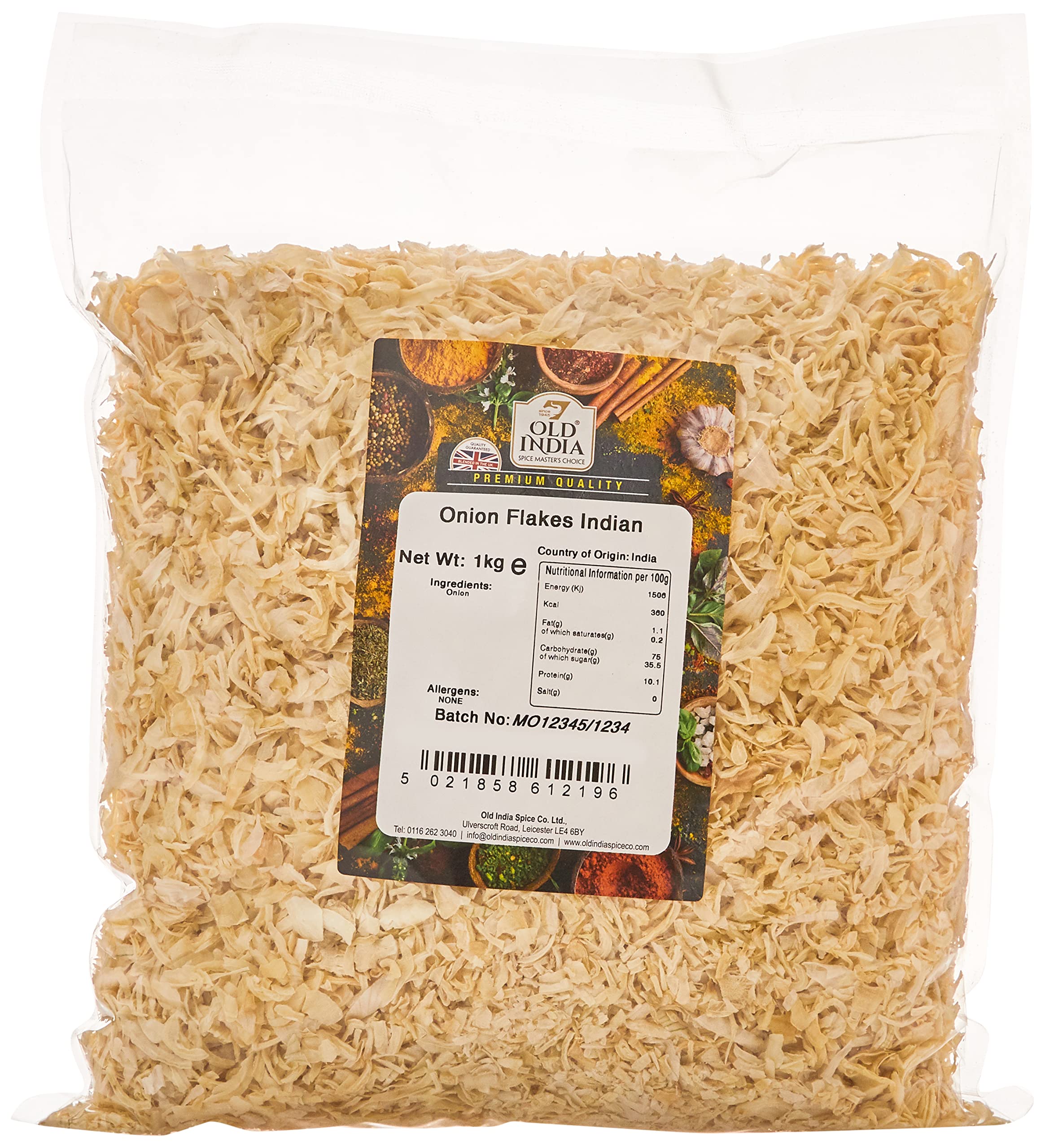 Old India Onion Flakes - 100% Natural Indian Seasoning | 1kg Heat Sealed Bag