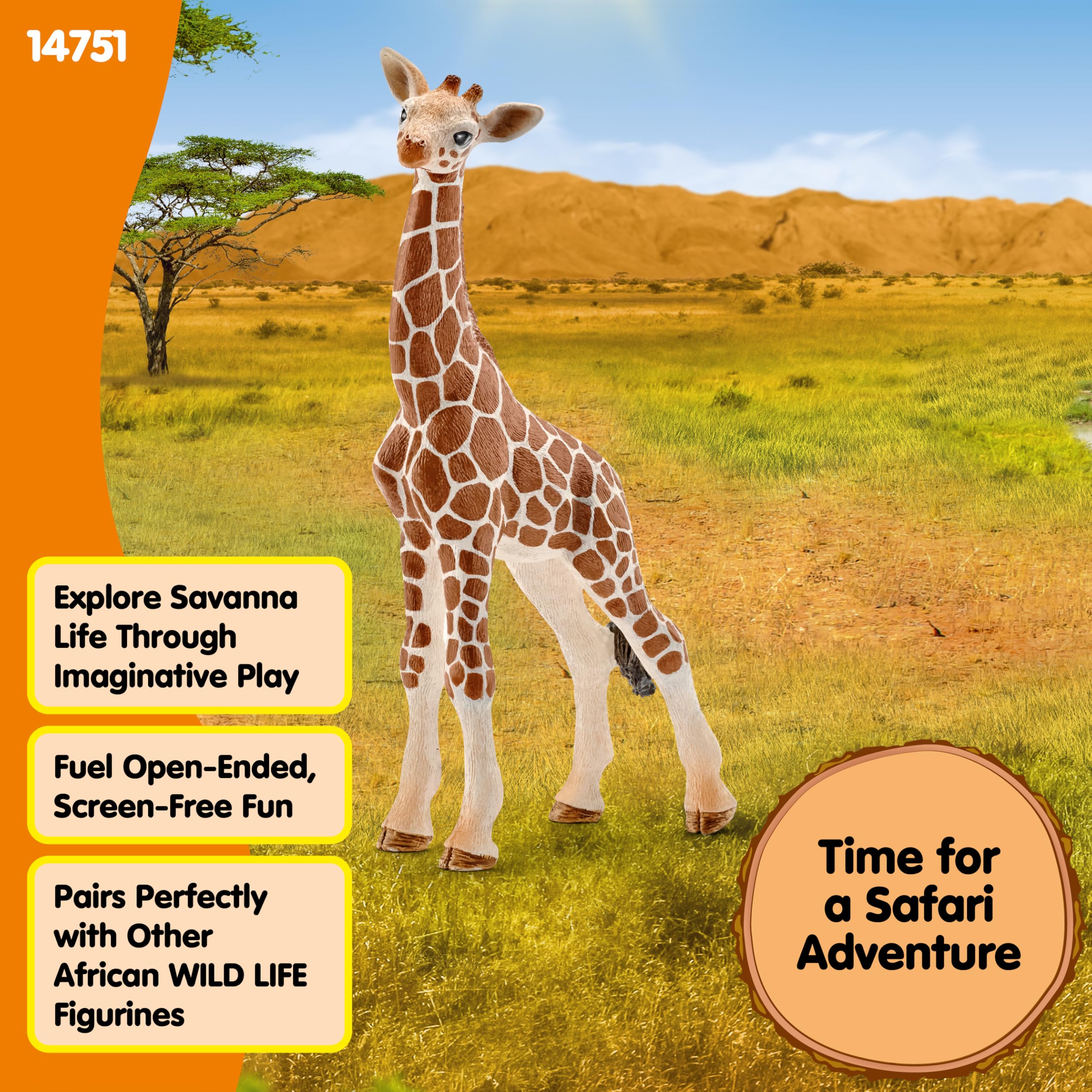 schleich Wild Life 14751 Giraffe Calf Animal Figurine - Authentic Detailed Wild Giraffe Calf Toy Education, Imagination, and Play - Highly Durable Animal Toys Gift for Boys, Girls, Kids Ages 3+ 9