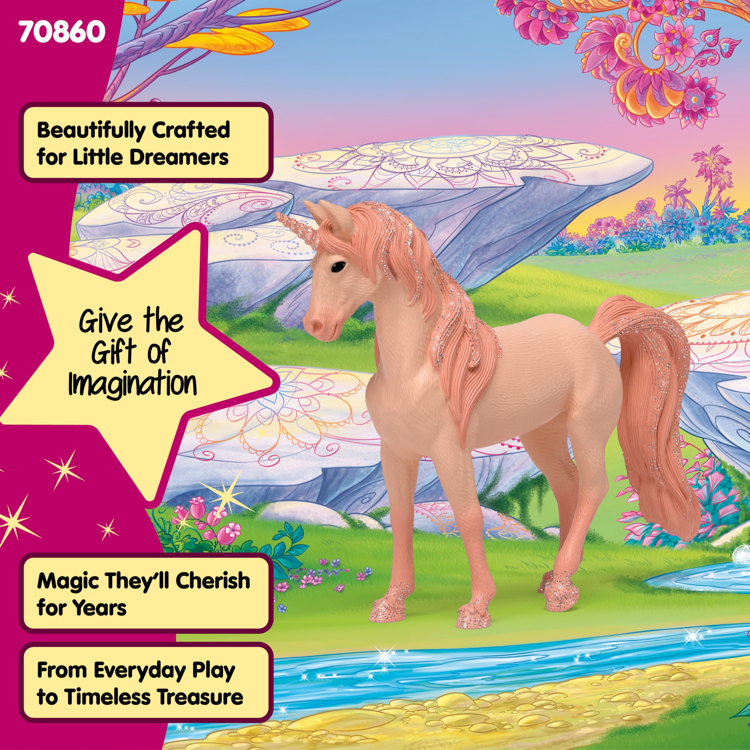 Schleich Bayala Mandala Unicorn Mare - 6" Fantasy Horse Play Figure for Kids 12