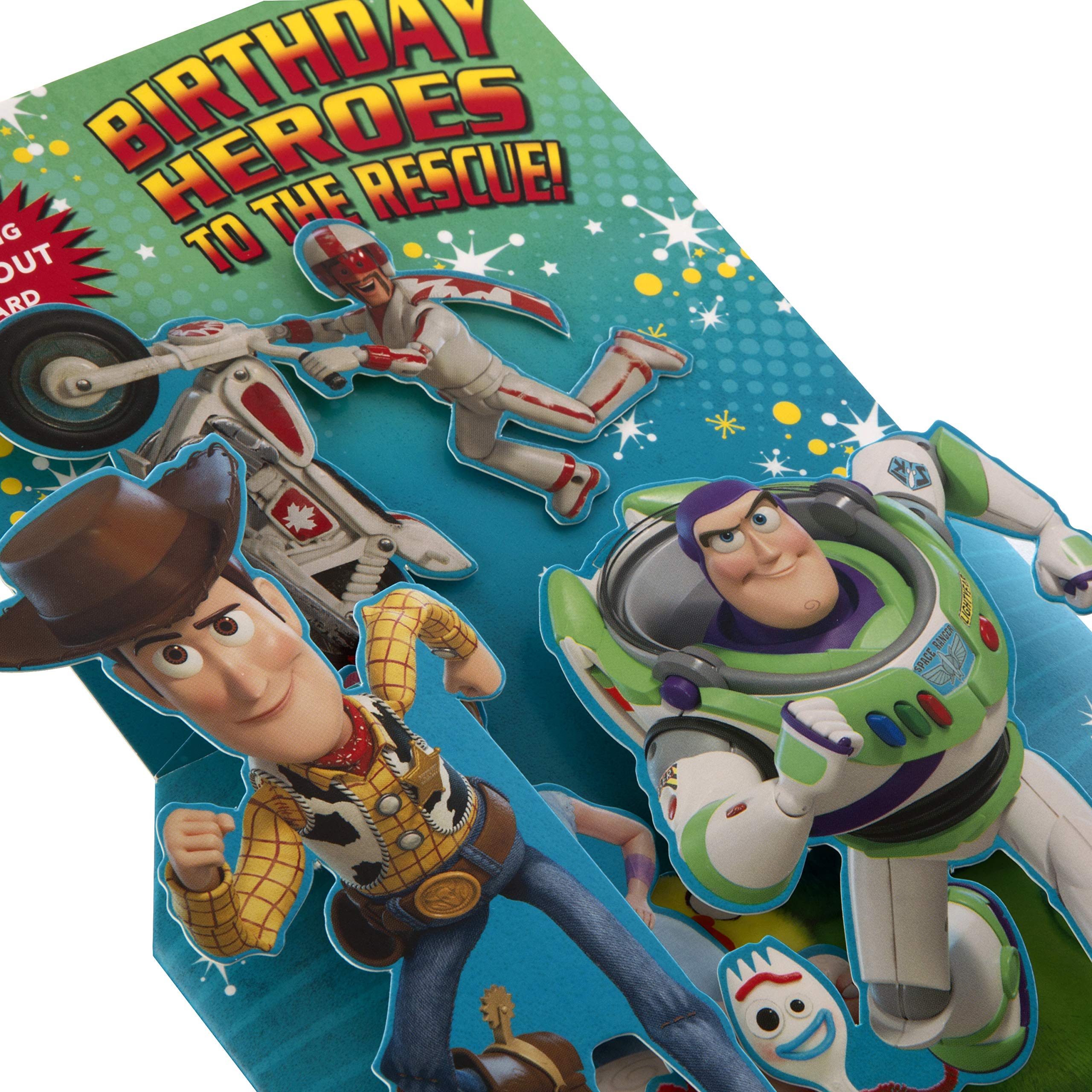 Hallmark Disney Toy Story 4 Pop Up Birthday Card for Kids | Buzz Lightyear & Woody | H22.8cm x W15.9cm 4