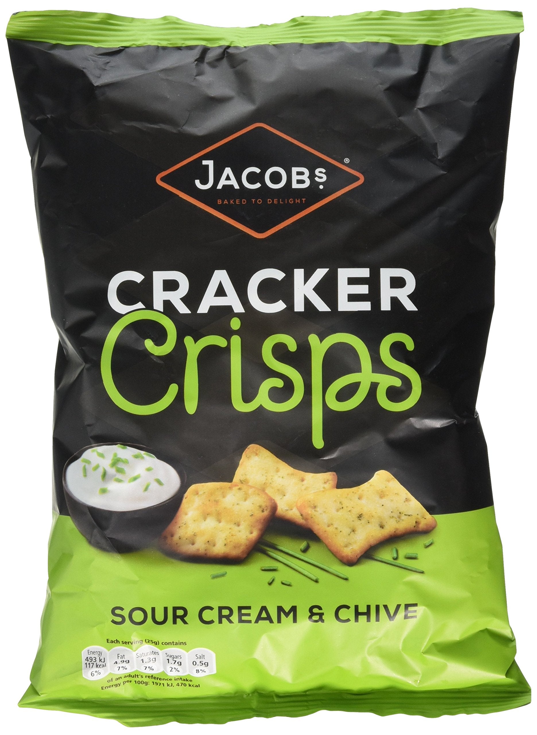 Jacob's Cracker Crisps Sour Cream and Chive Snacks Sharing Bag 150g