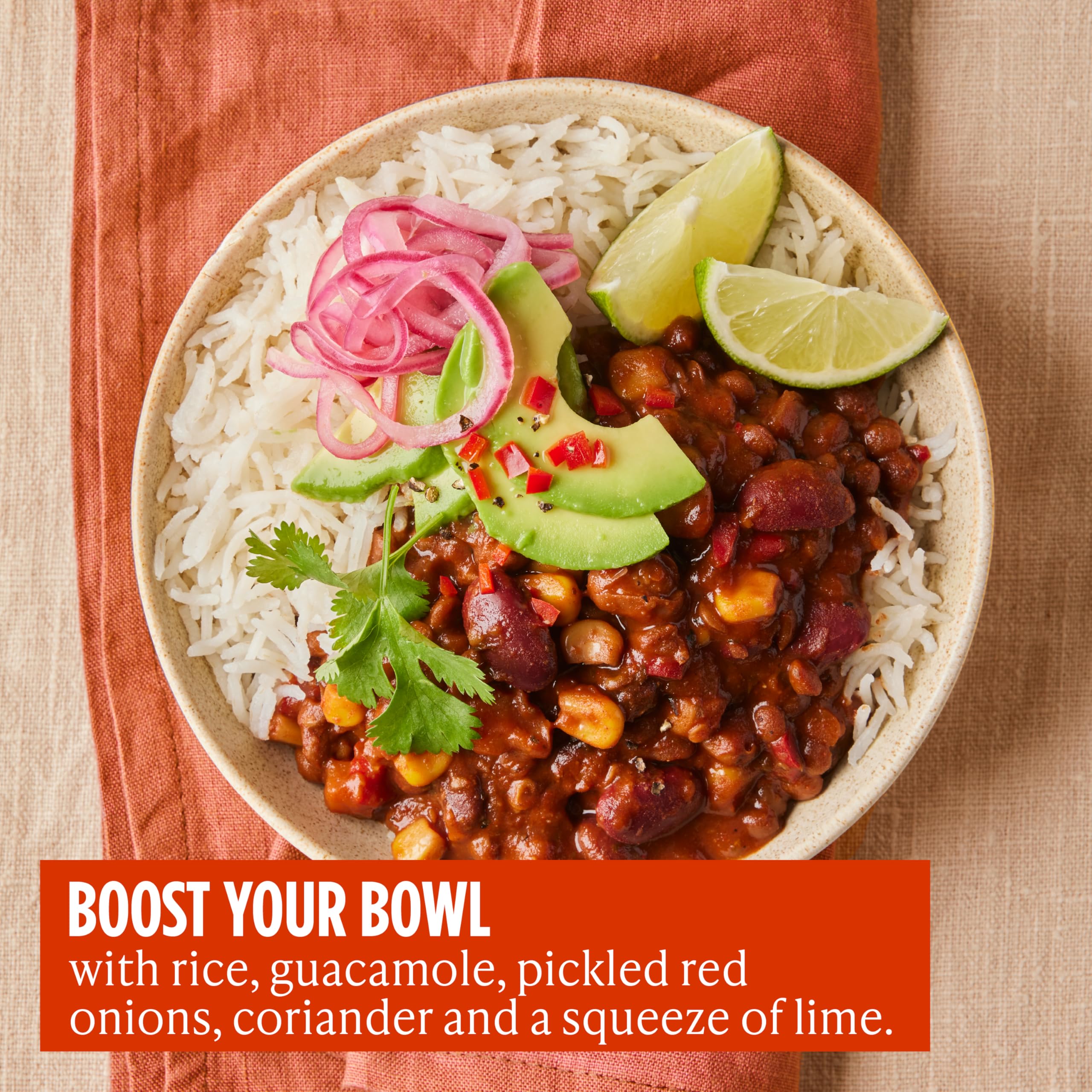 Merchant Gourmet Ready-to-Eat 3-Bean & Lentil Chilli with Chipotle | 6 x 280g Pouches | High Protein & Fibre 6