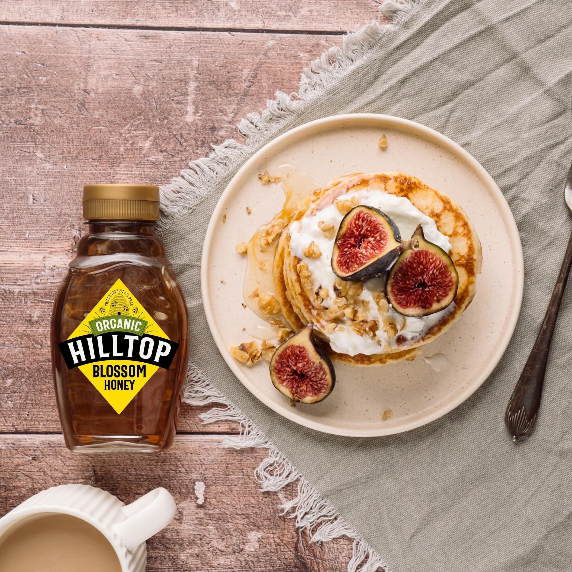 Hilltop Honey - Organic Blossom Honey - Squeezy Bottle - 340g 12