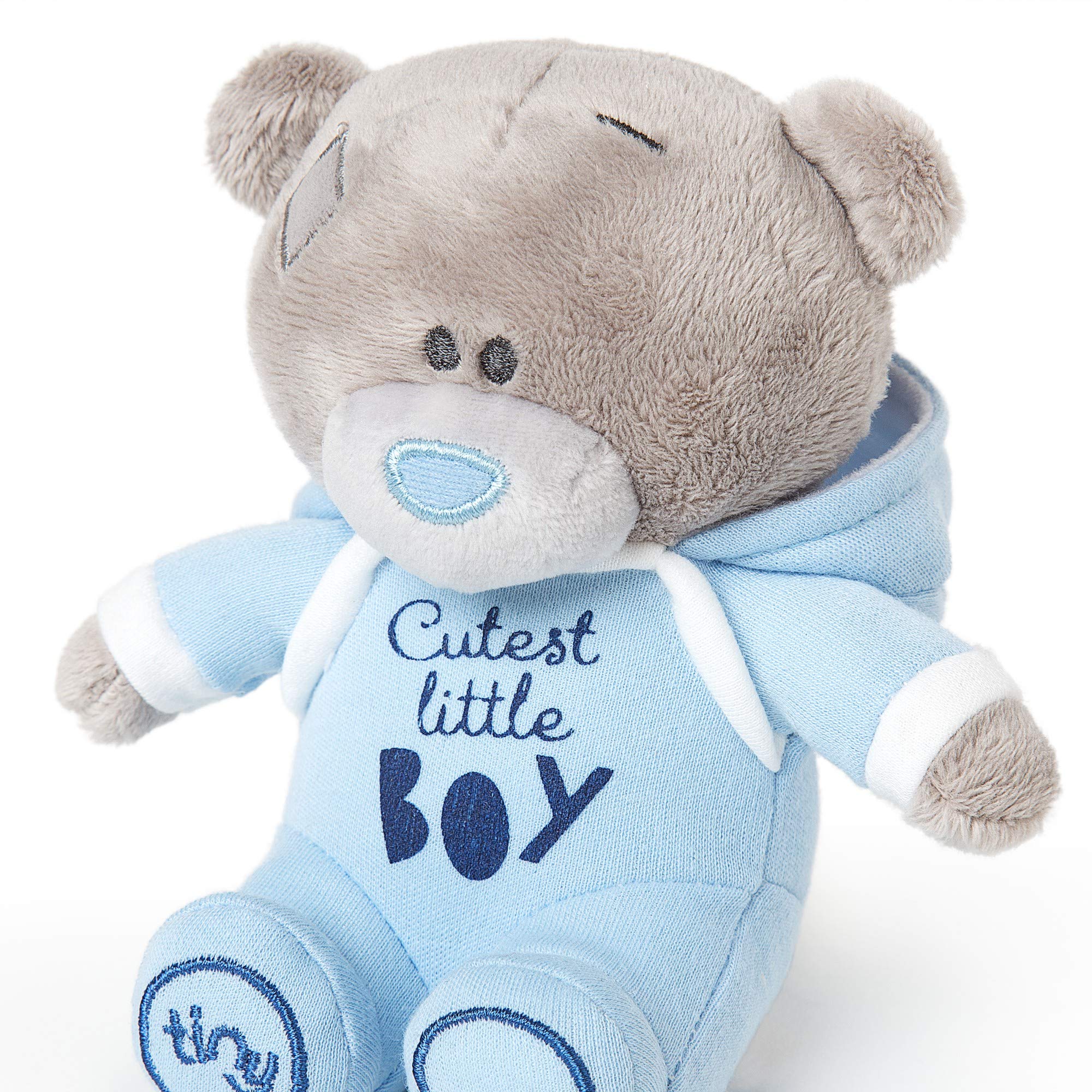 Me To You Tiny Tatty Teddy 'Cutest Little Boy' Bear in Blue Baby Grow | 10cm High | AP492006
