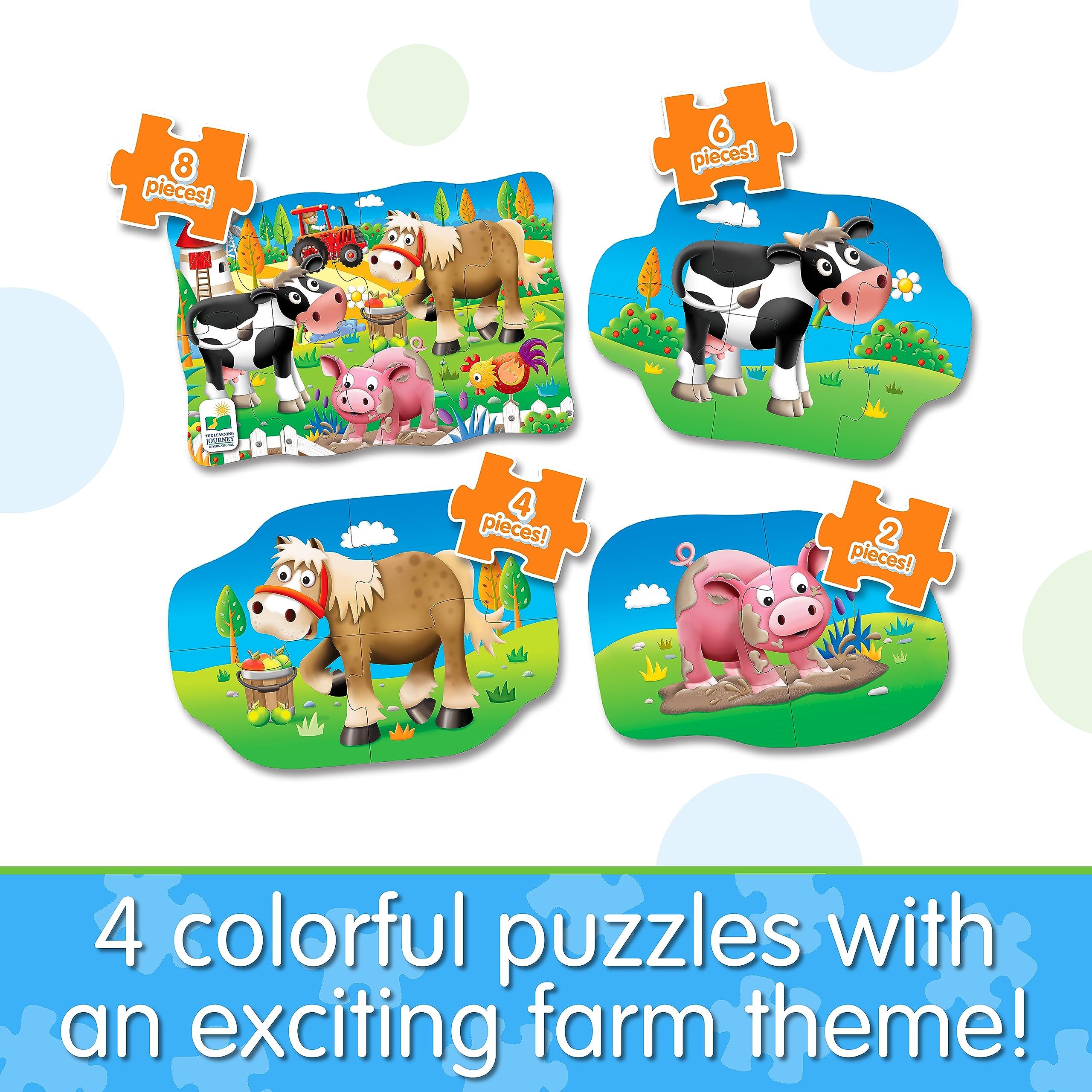 The Learning Journey Farm My First Puzzle Sets - 4 Progressive Puzzles for Toddlers 2-5 Years 3