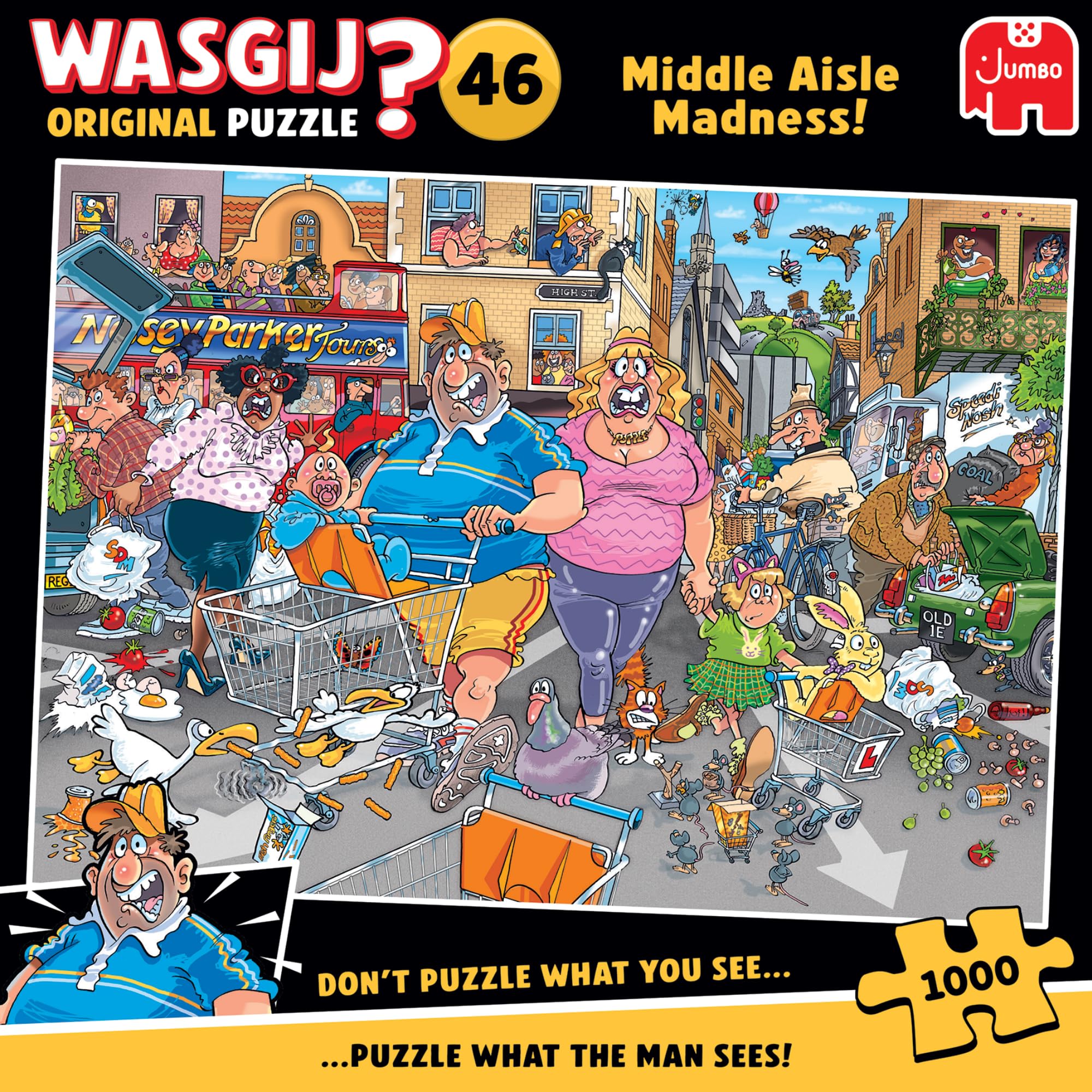 Wasgij Original 46: Middle Aisle Madness - 1000 Piece Puzzle for Adults