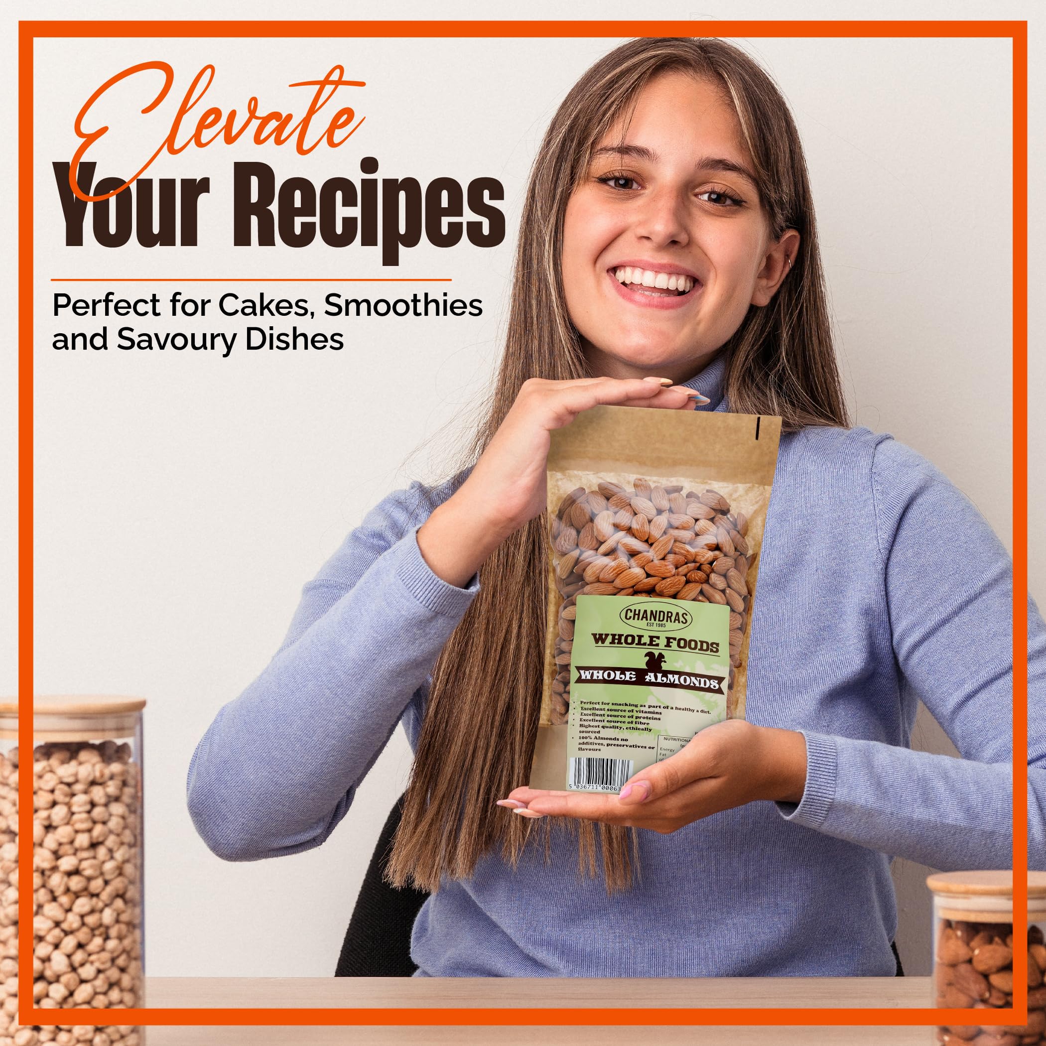 Chandra Whole Foods - Almonds 1KG - Premium Raw Almonds for Snacking, Baking, Smoothies 7