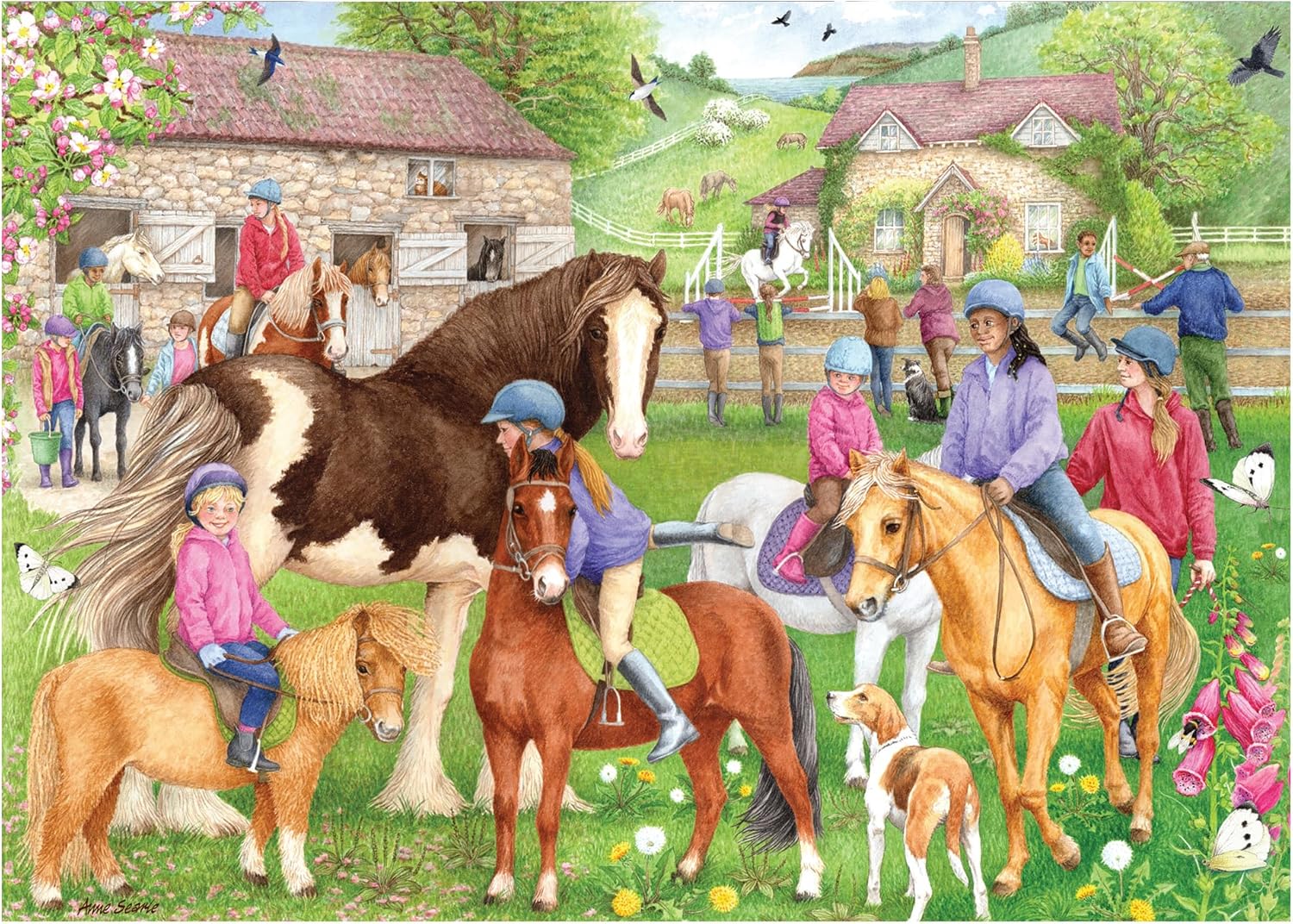 Falcon de Luxe Riding School 1000-Piece Jigsaw Puzzle by Anne Searle - Adult Puzzle 3