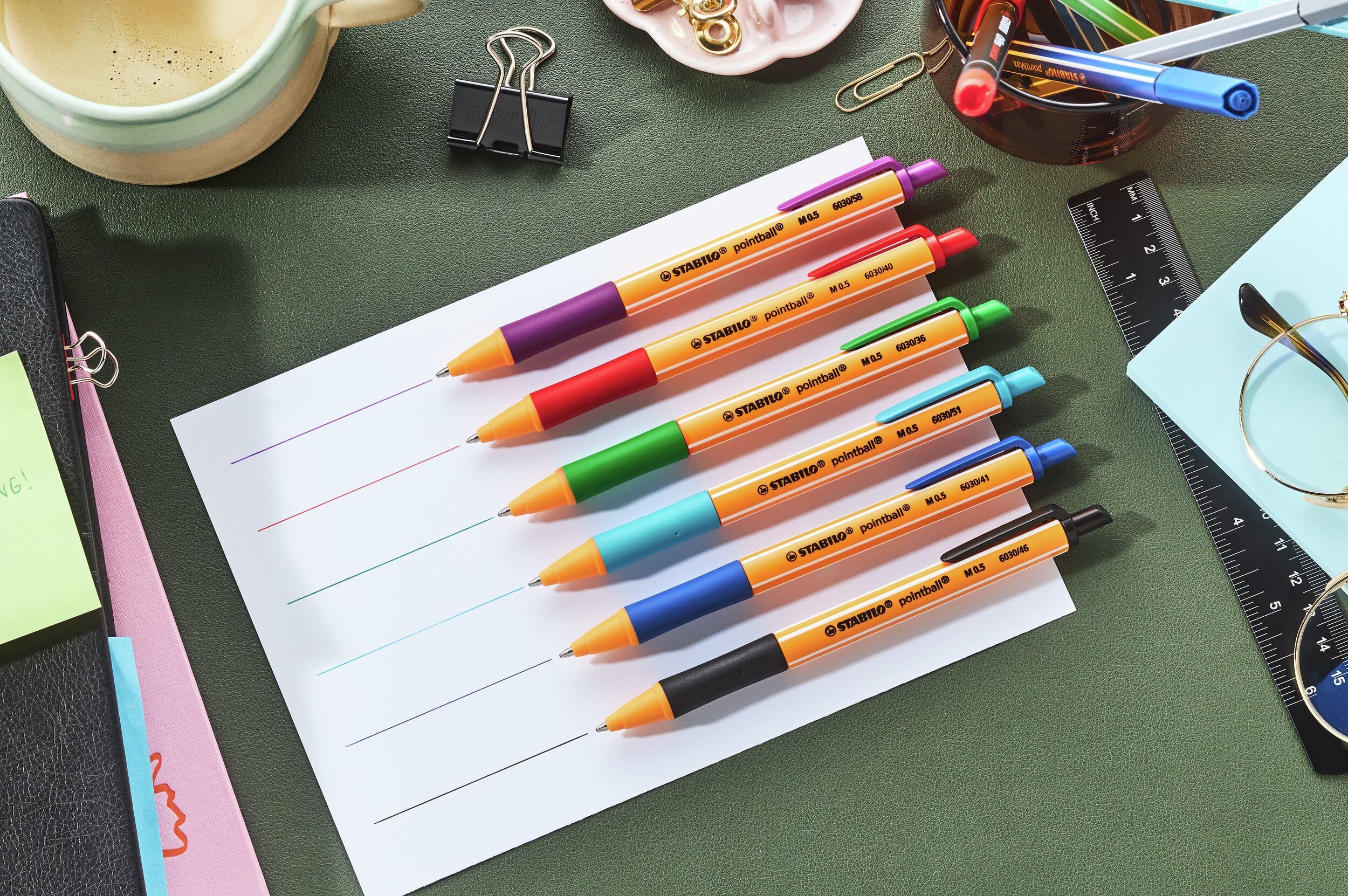 STABILO pointball Retractable Ballpoint Pens - 0.5mm Line Width, Pack of 10 Black Ink 4