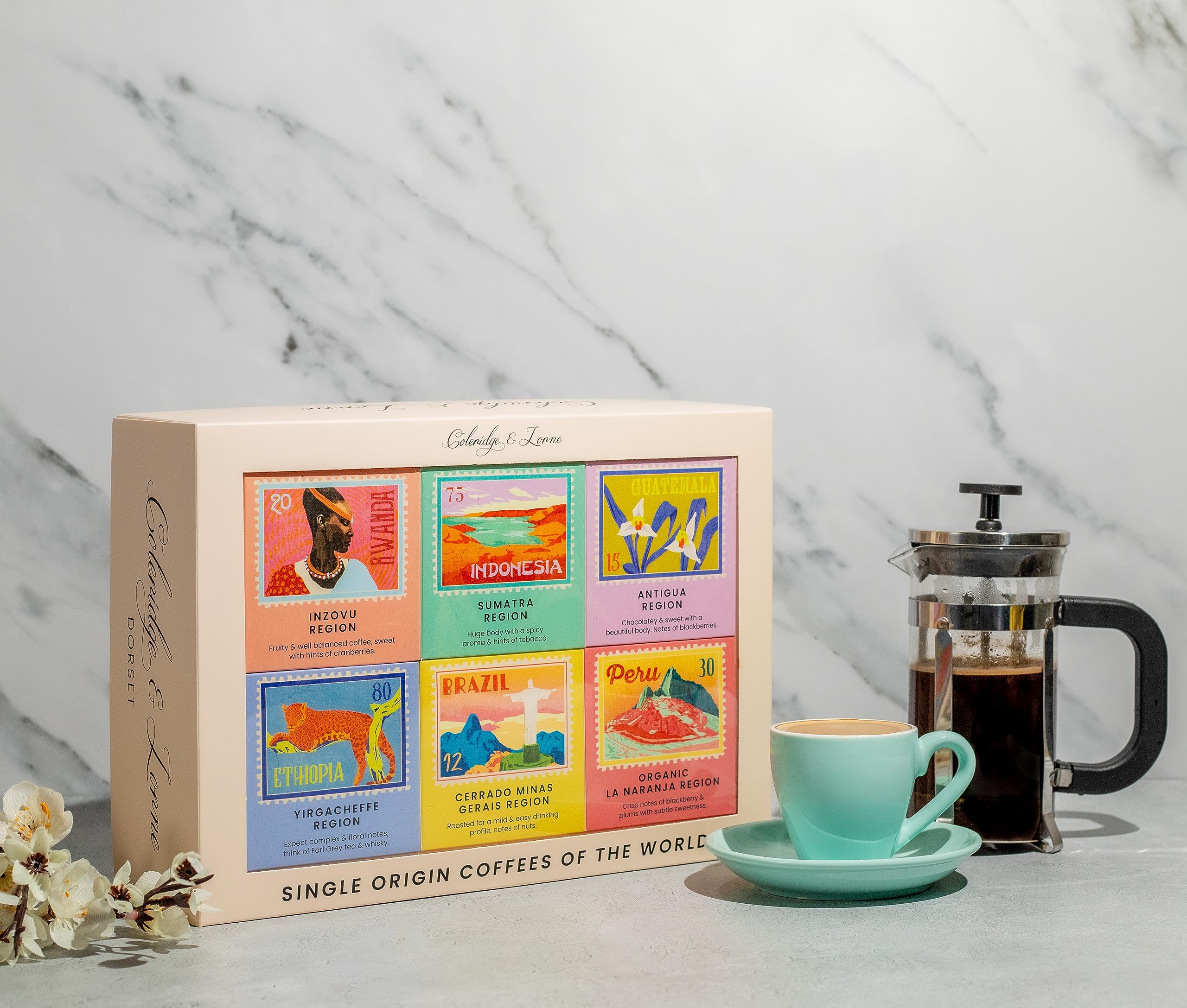 Coleridge & Lorne Single Origin Coffee gift set - 6 ground coffees from around t 9