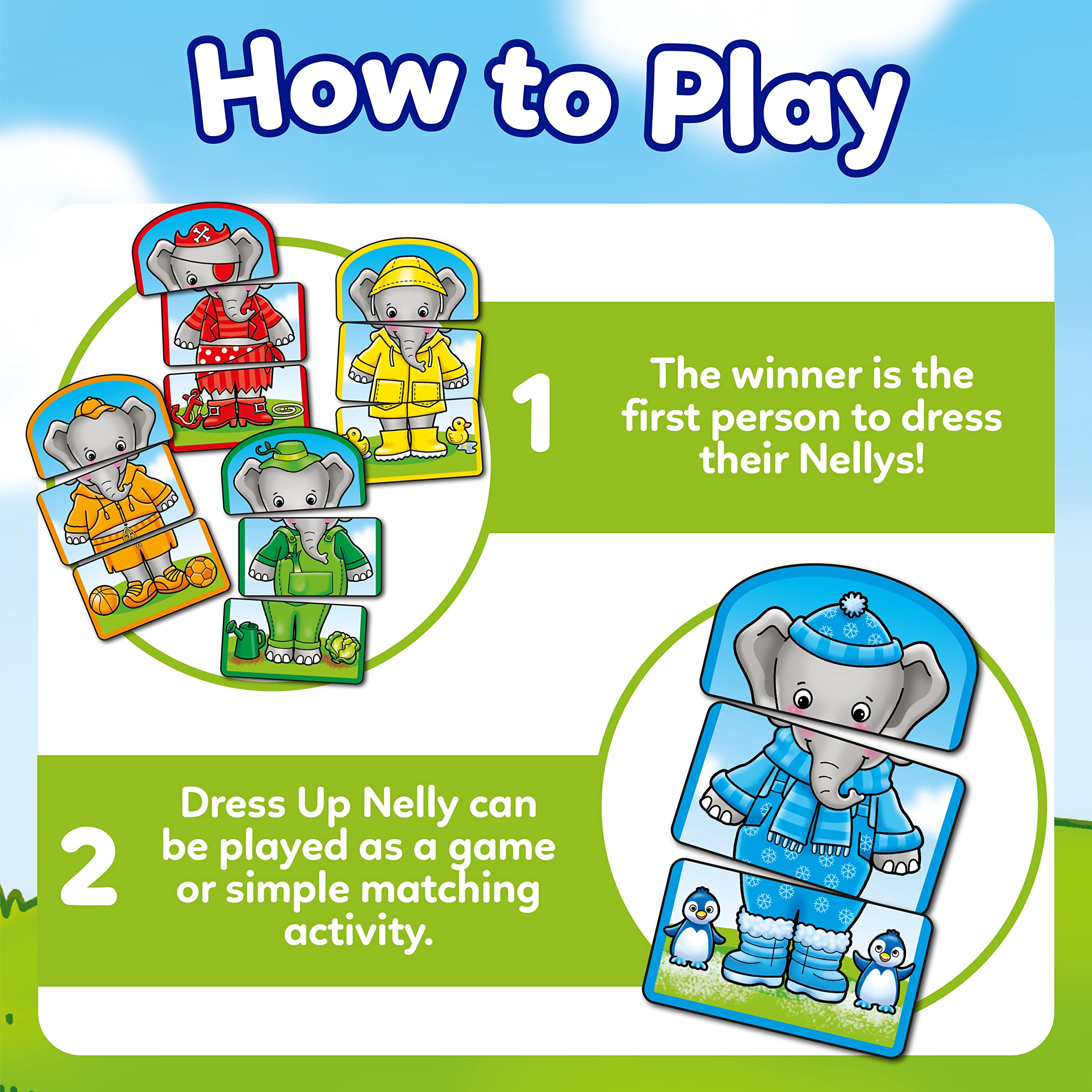 Orchard Toys Dress Up Nelly Card Game for Kids - Colour Matching & Memory Game for Toddlers 2+ 5