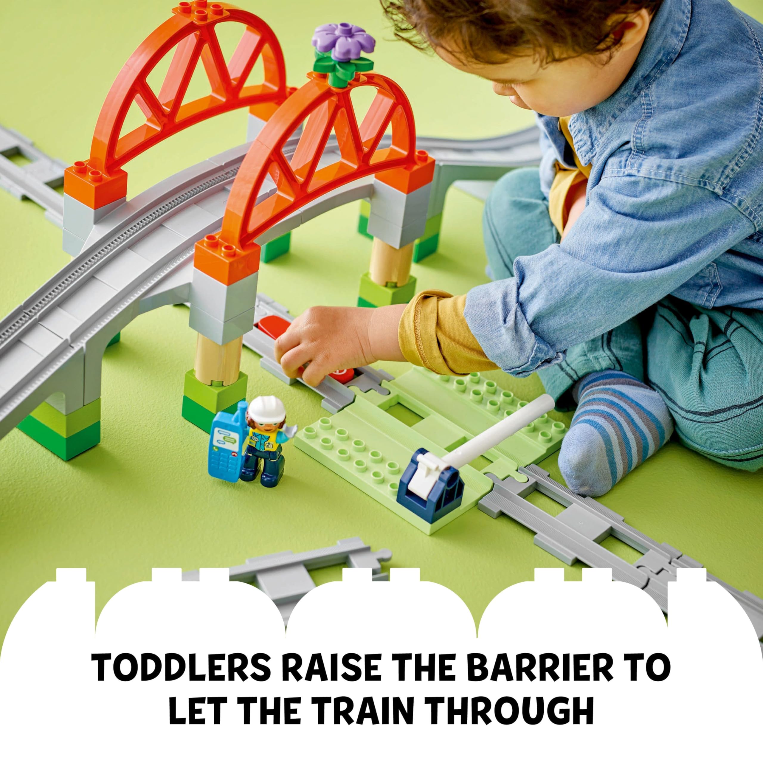LEGO DUPLO Train Bridge and Tracks Expansion Set - Educational Building Toy for Toddlers 2+ 12