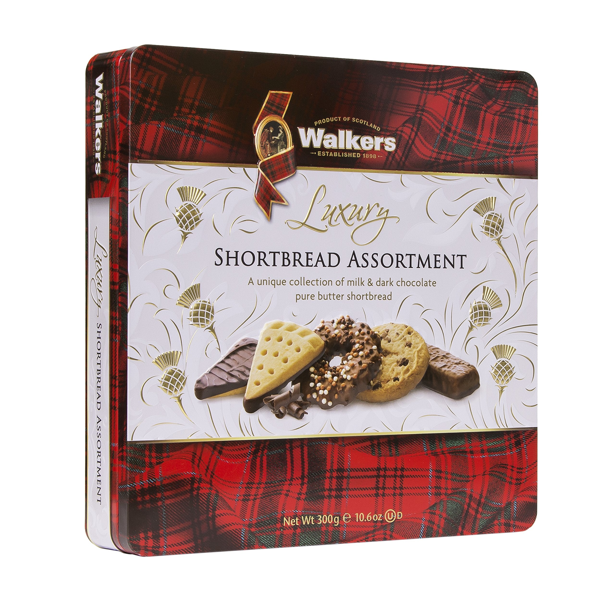 Walker's Shortbread Luxury Milk & Dark Chocolate Assortment Keepsake Tin, 300g